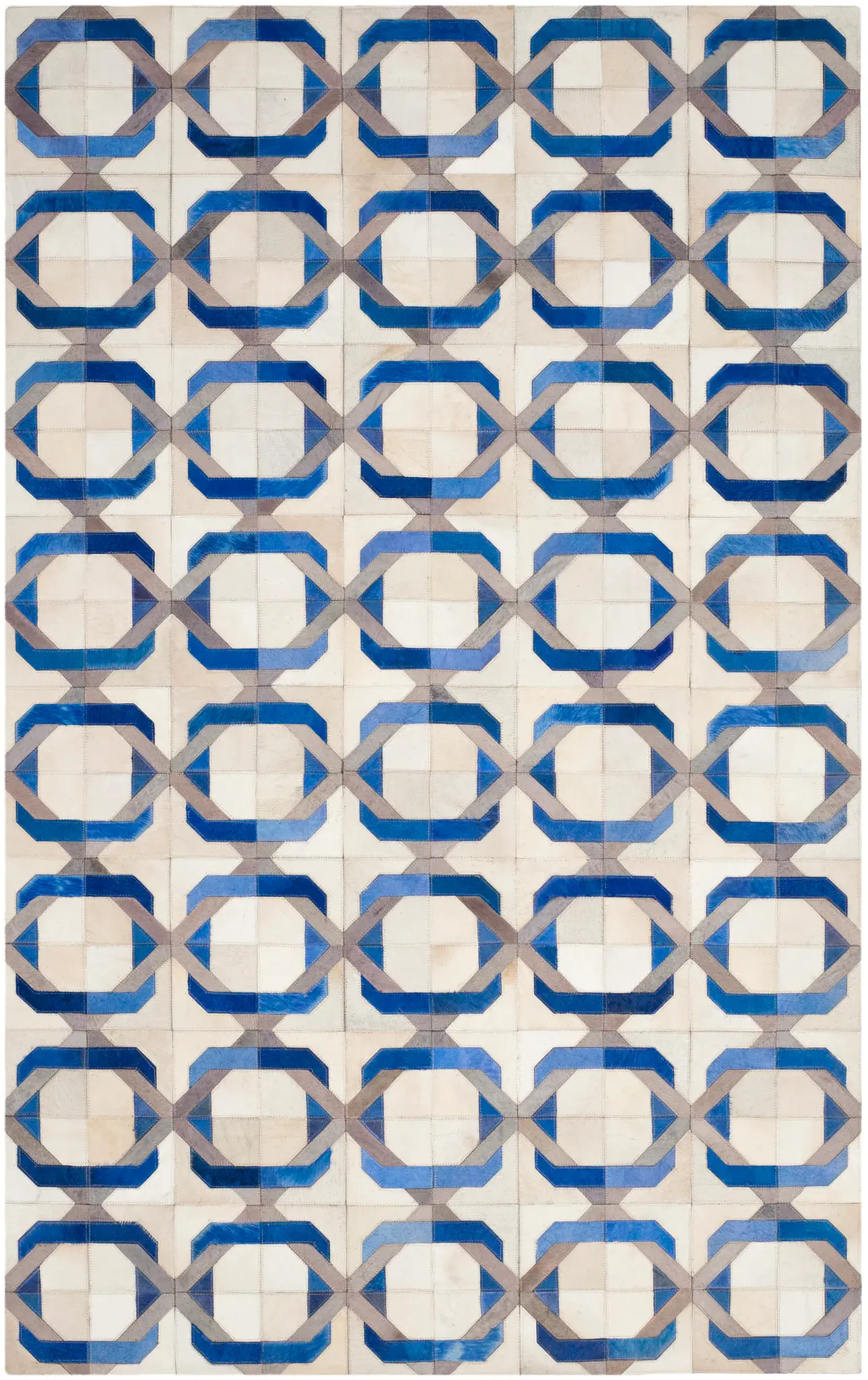 Studio Leather Interlocking Rings Hand-Woven Rug