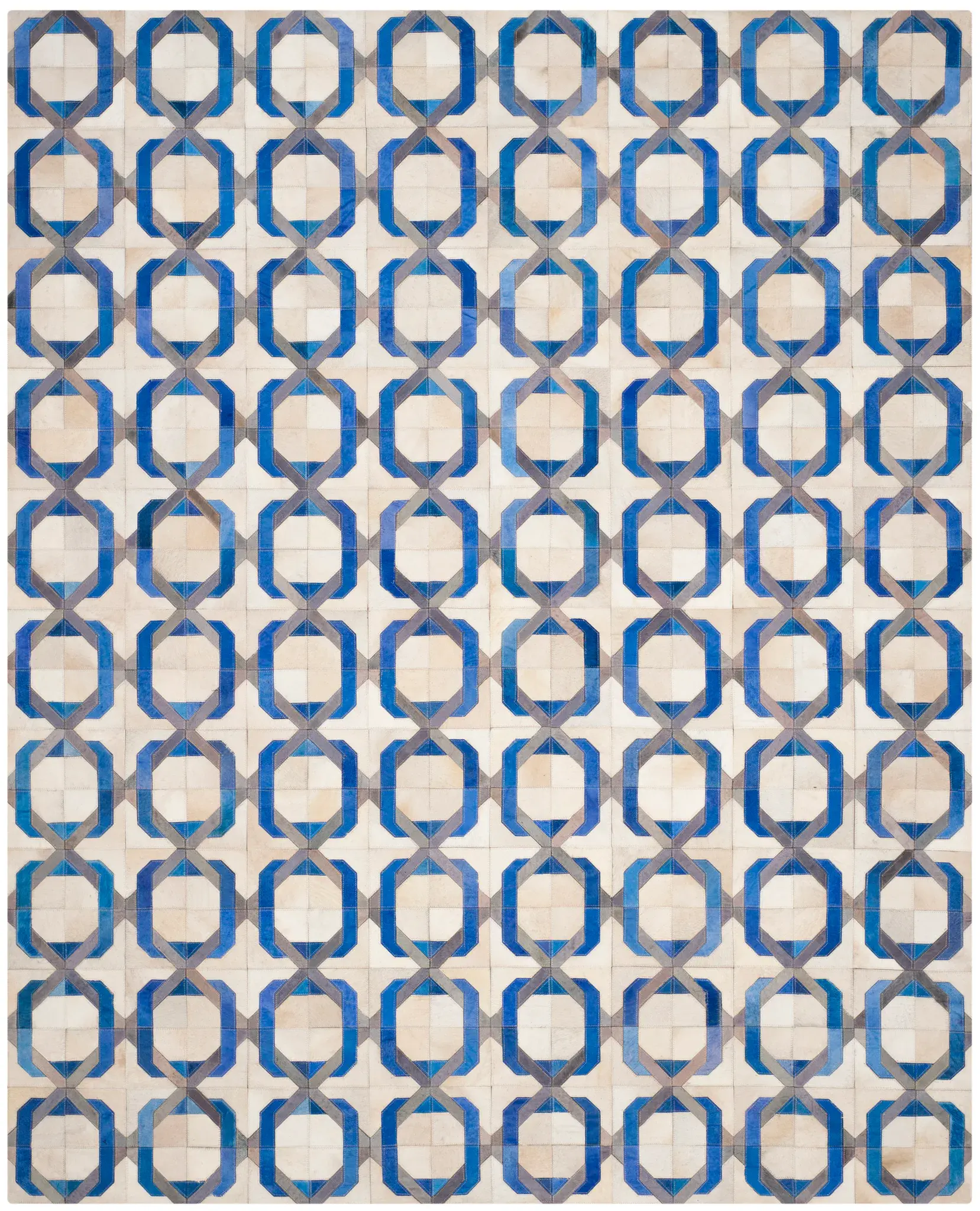 Studio Leather Interlocking Rings Hand-Woven Rug