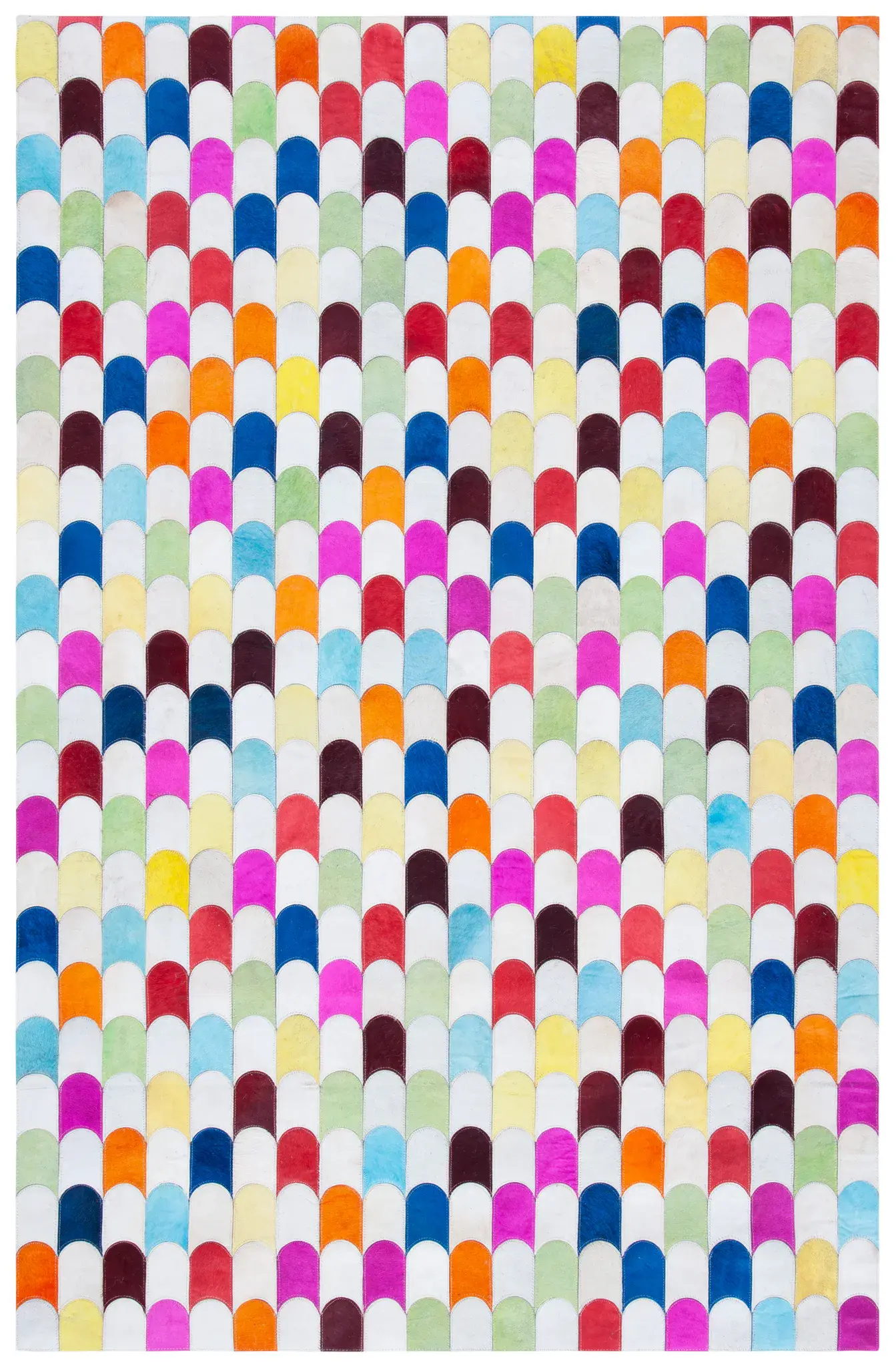 Studio Leather Modern Scallop Hand-Woven Rug
