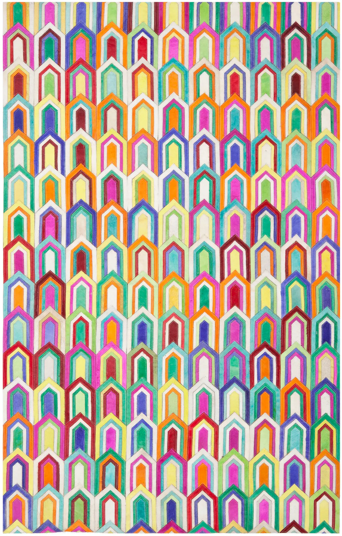 Studio Leather Bohemian Chevron Hand-Woven Rug