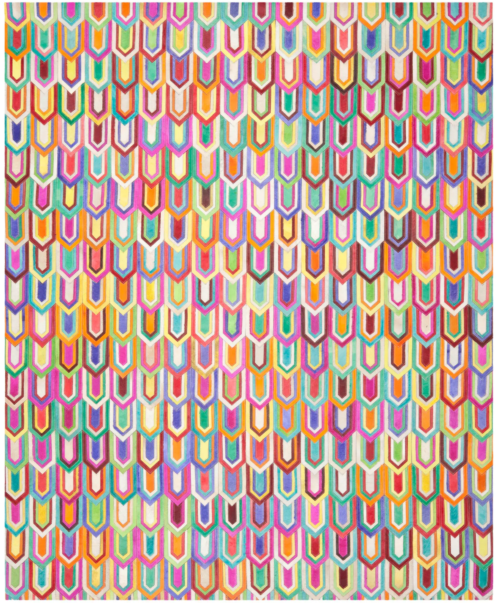 Studio Leather Bohemian Chevron Hand-Woven Rug