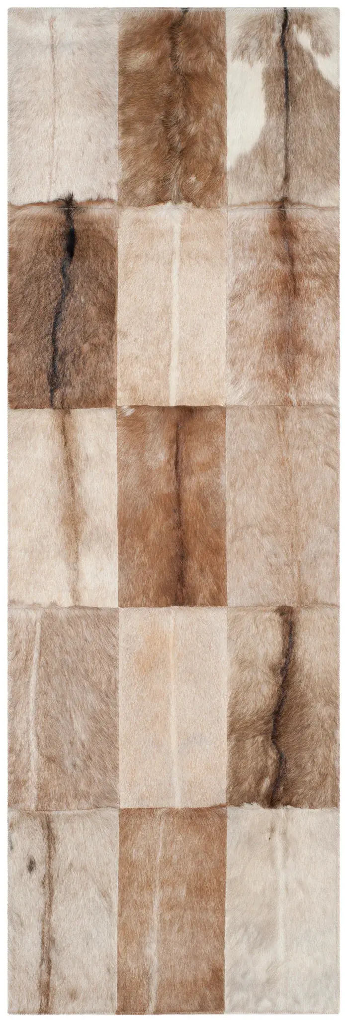 Studio Leather Patchwork Geometric Hand-Woven Rug