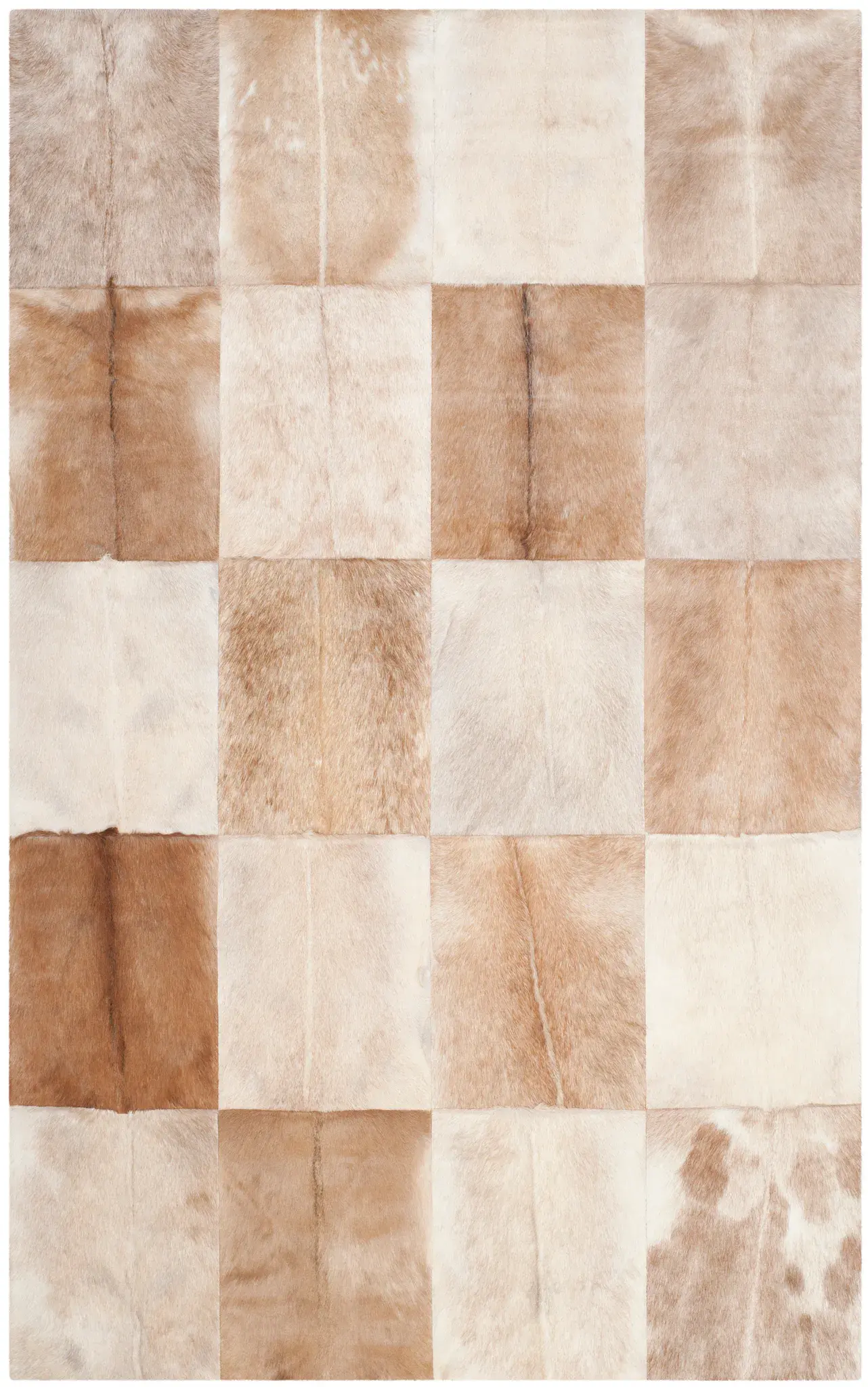 Studio Leather Patchwork Geometric Hand-Woven Rug
