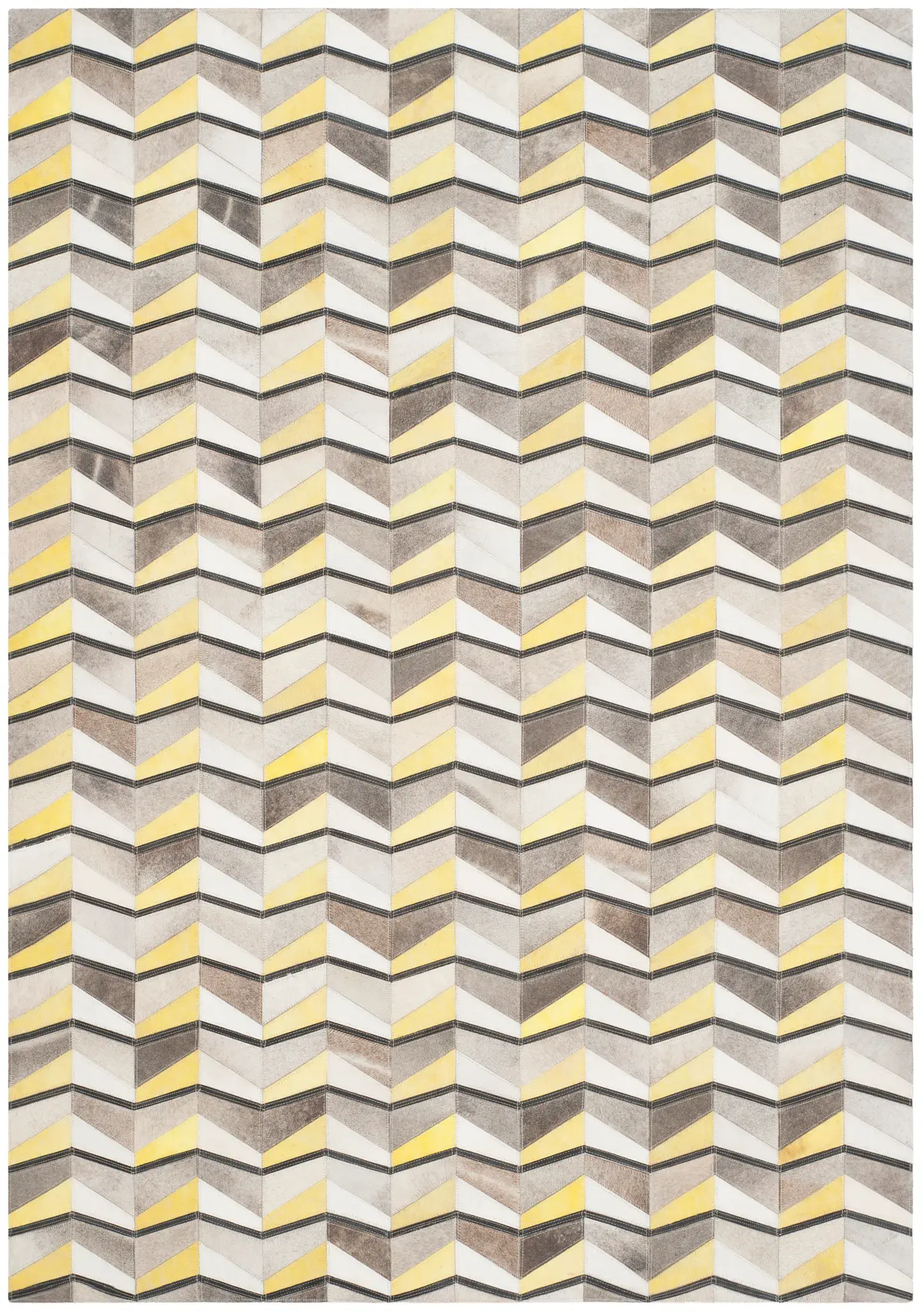 Studio Leather Geometric Chevron Hand-Woven Rug