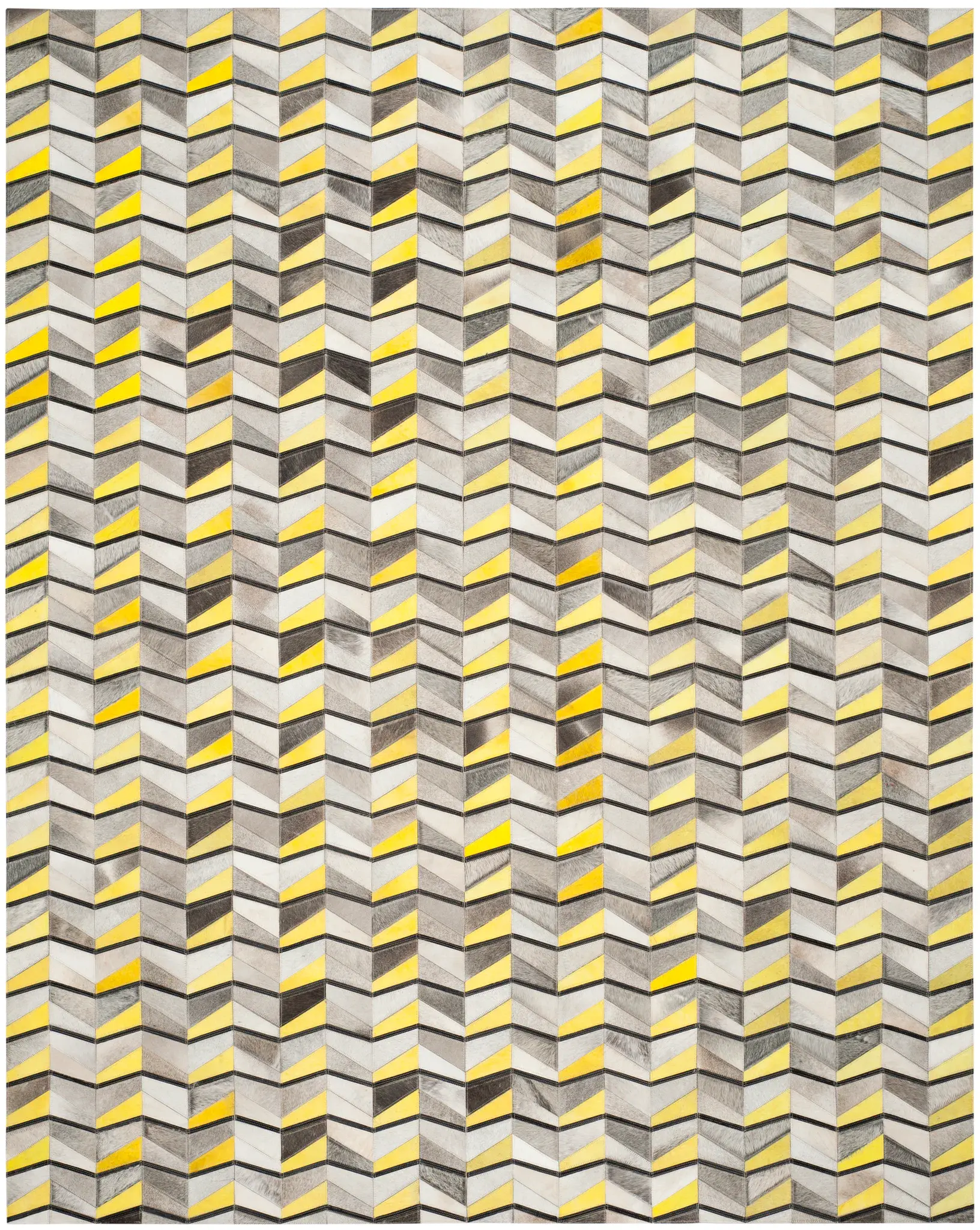 Studio Leather Geometric Chevron Hand-Woven Rug
