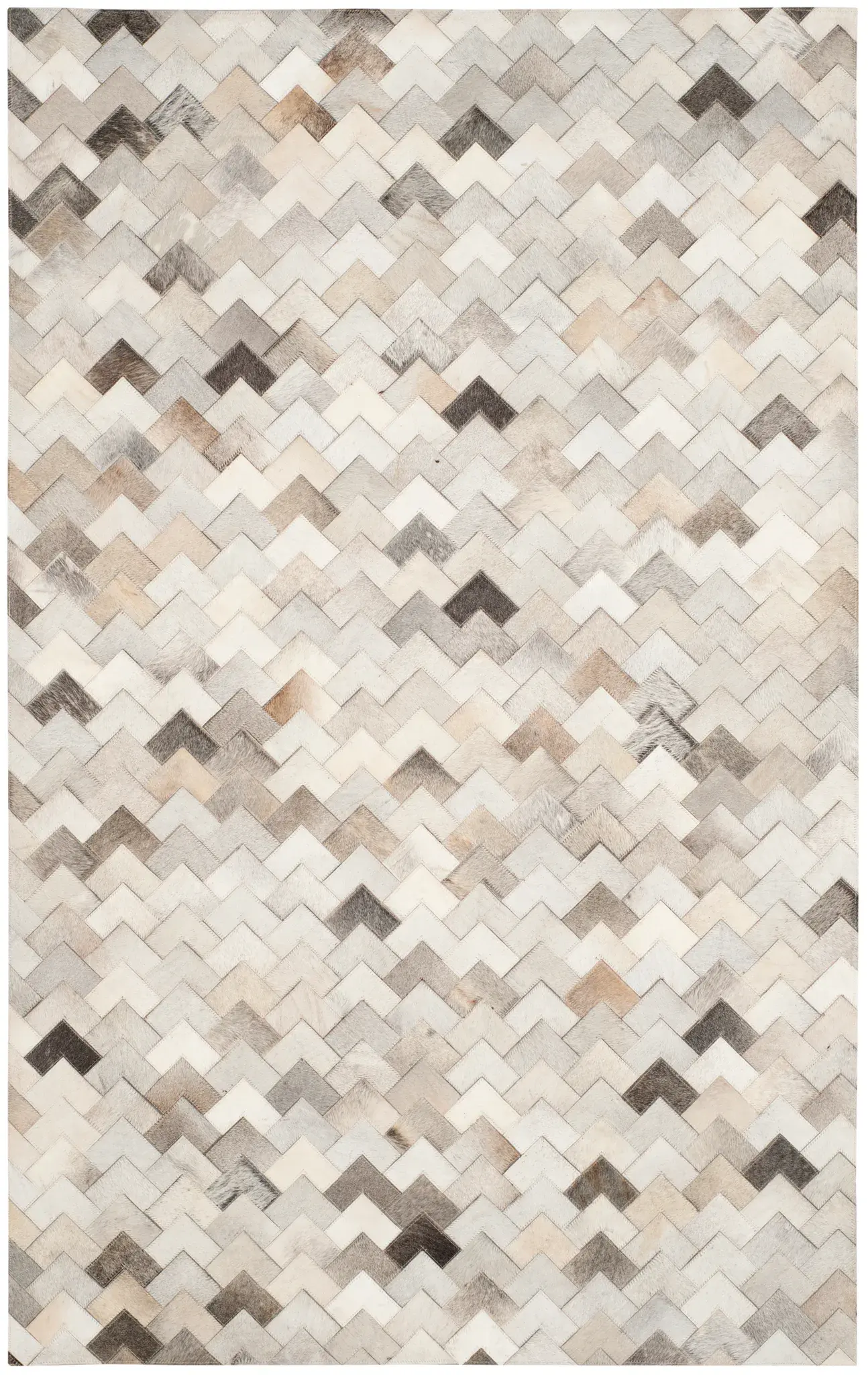 Studio Leather Chevron Patchwork Hand-Woven Rug