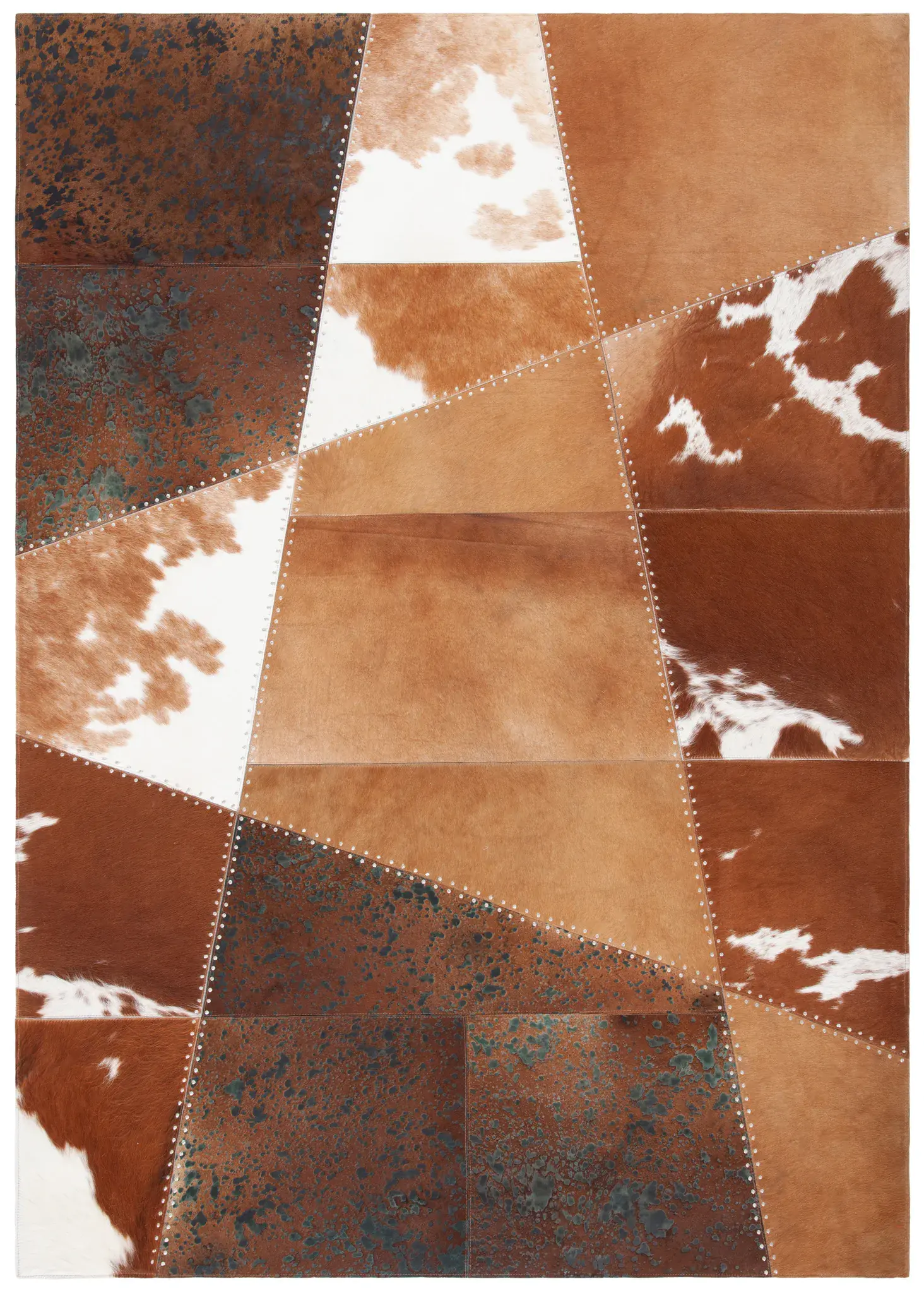 Studio Leather Rustic Patchwork Hand-Woven Rug