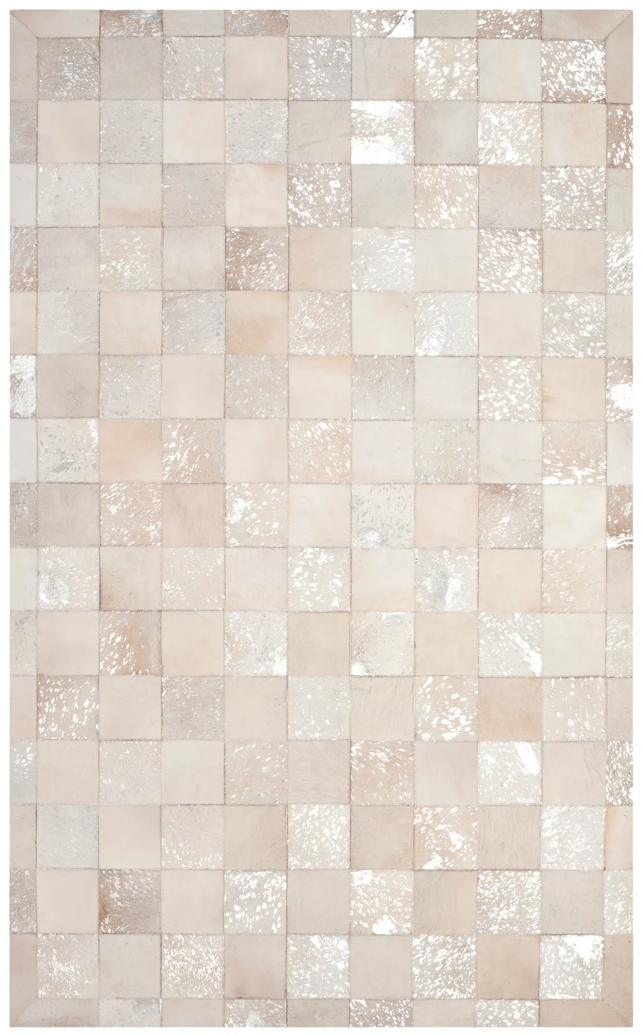 Studio Leather Glam Geometric Leather Hand-Woven Rug