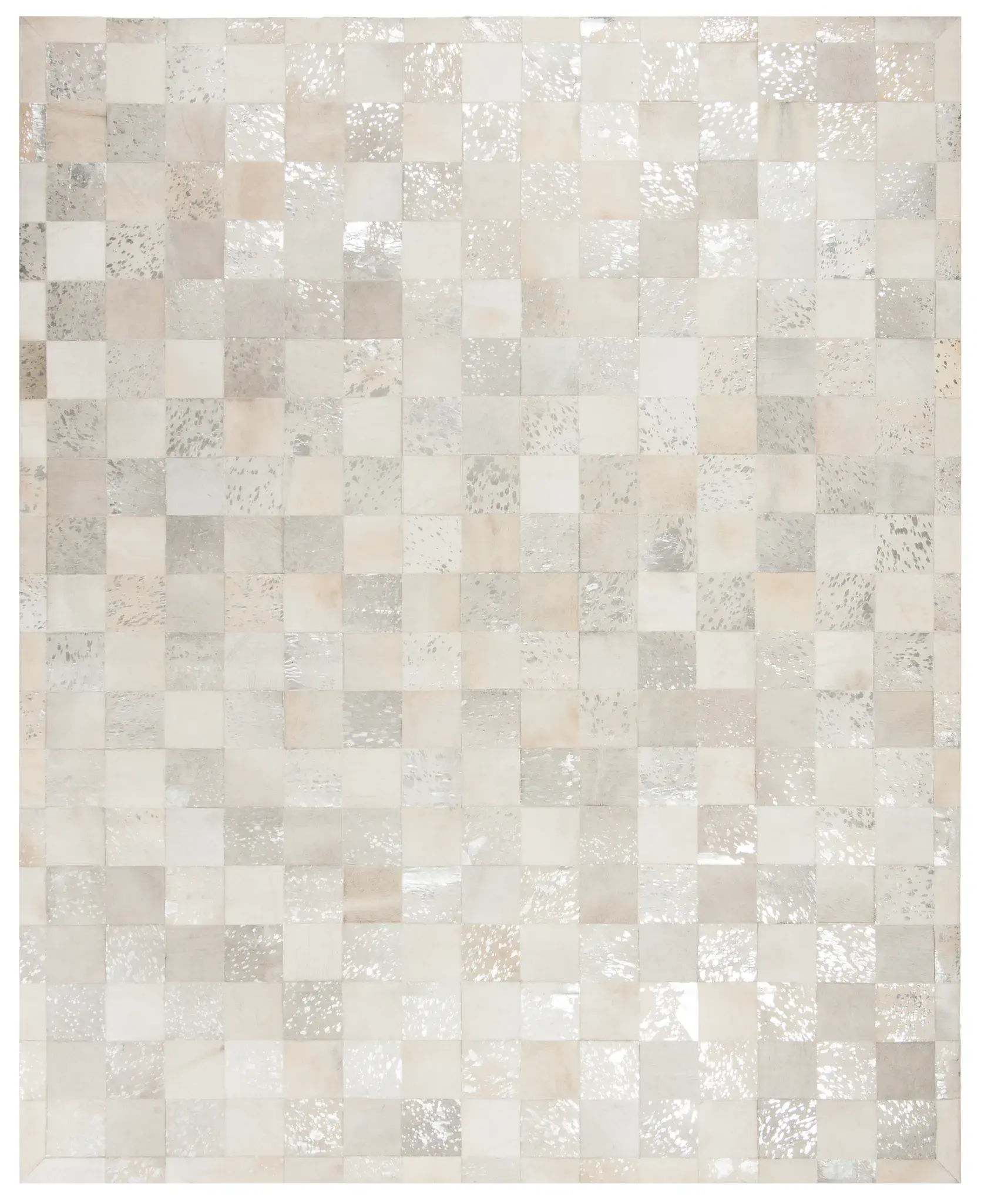 Studio Leather Glam Geometric Leather Hand-Woven Rug