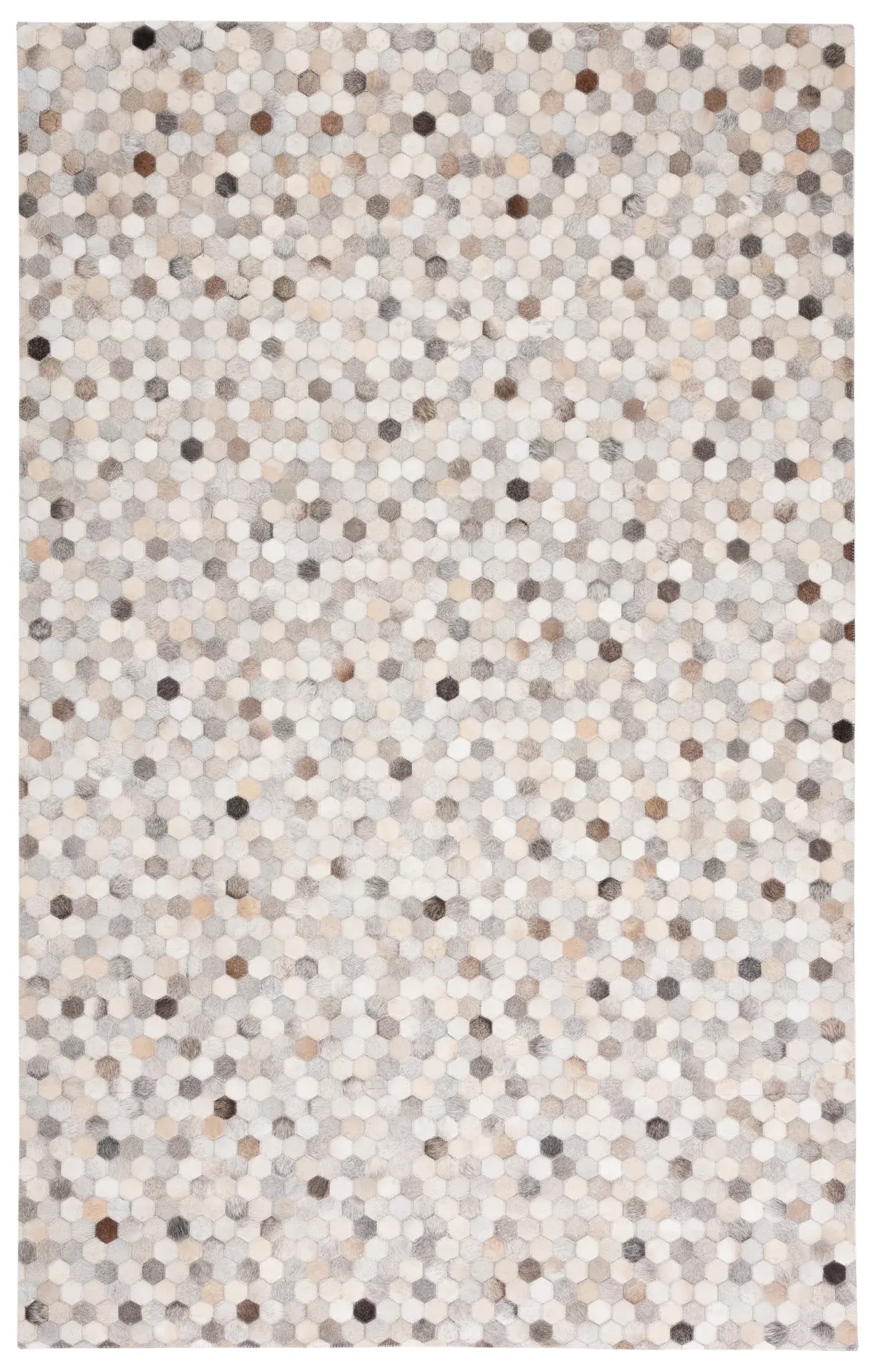 Studio Leather Honeycomb Patchwork Hand-Woven Rug