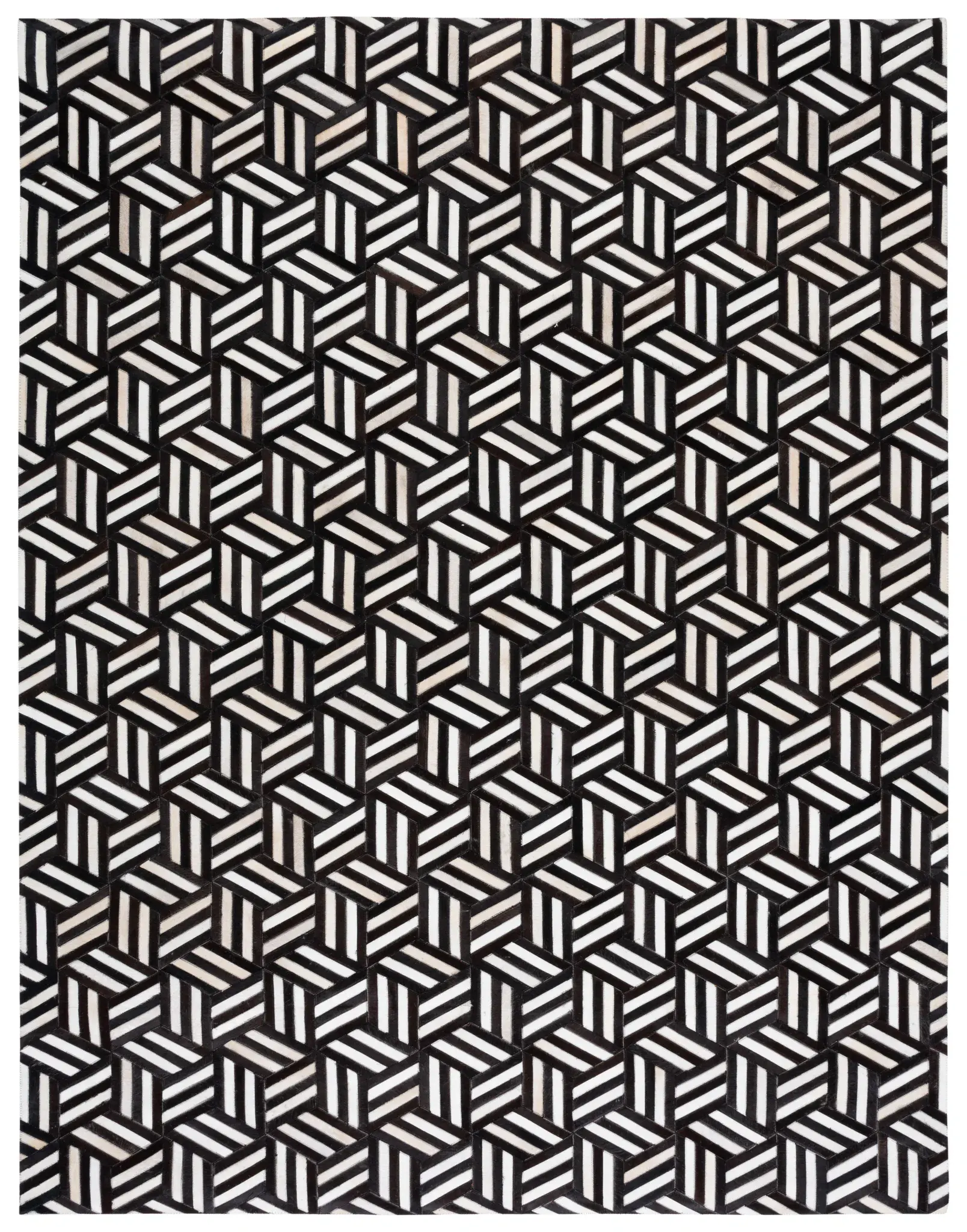 Studio Leather Modern Geometric Hand-Woven Rug