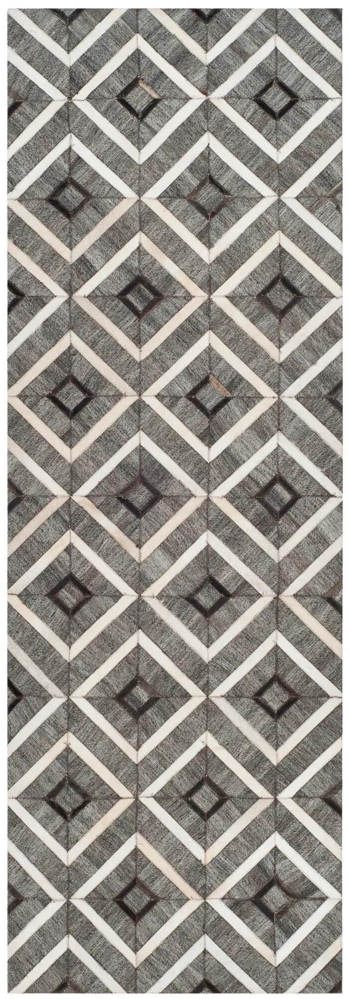 Studio Leather Concentric Diamond Hand-Woven Rug