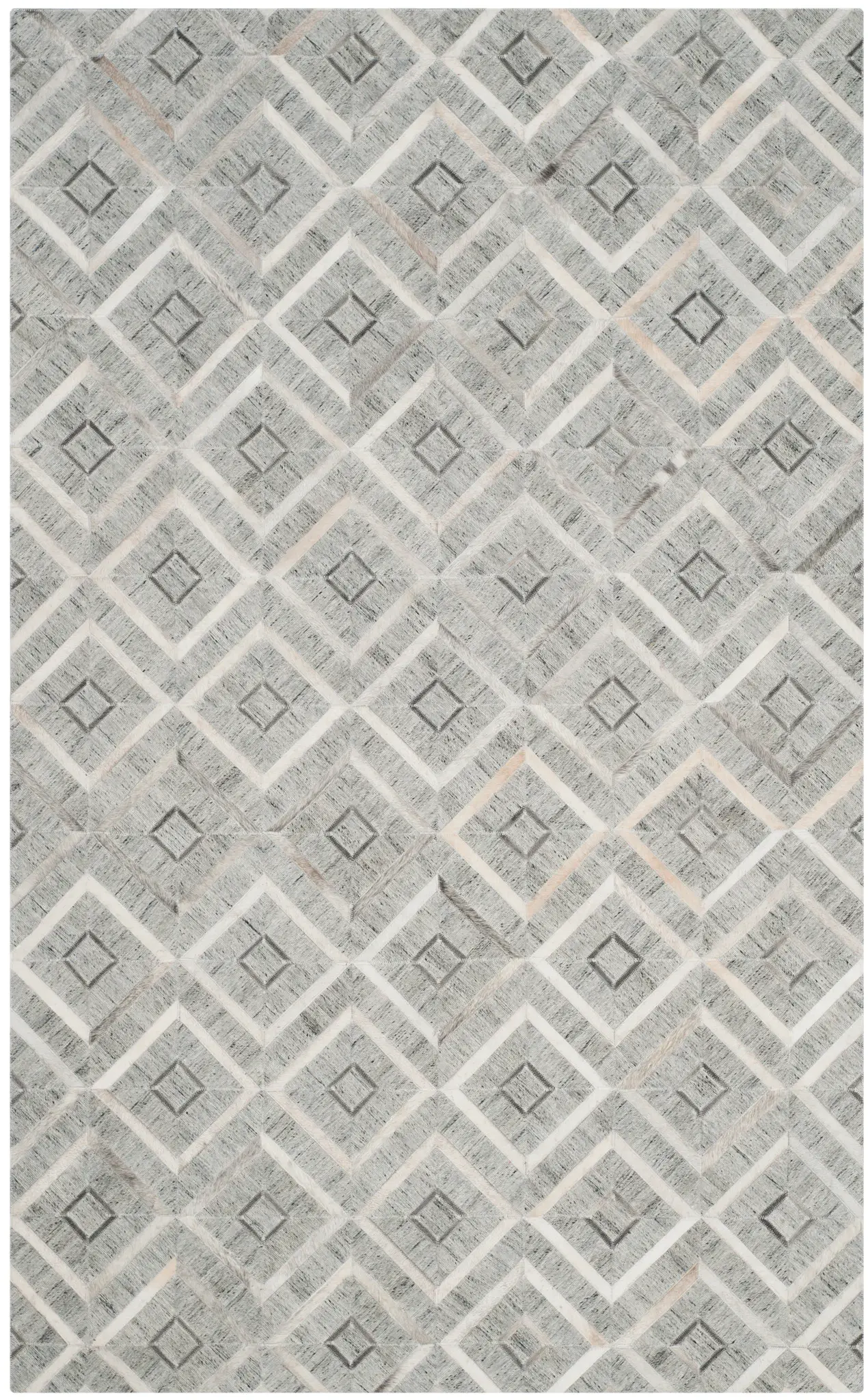 Studio Leather Concentric Diamond Hand-Woven Rug