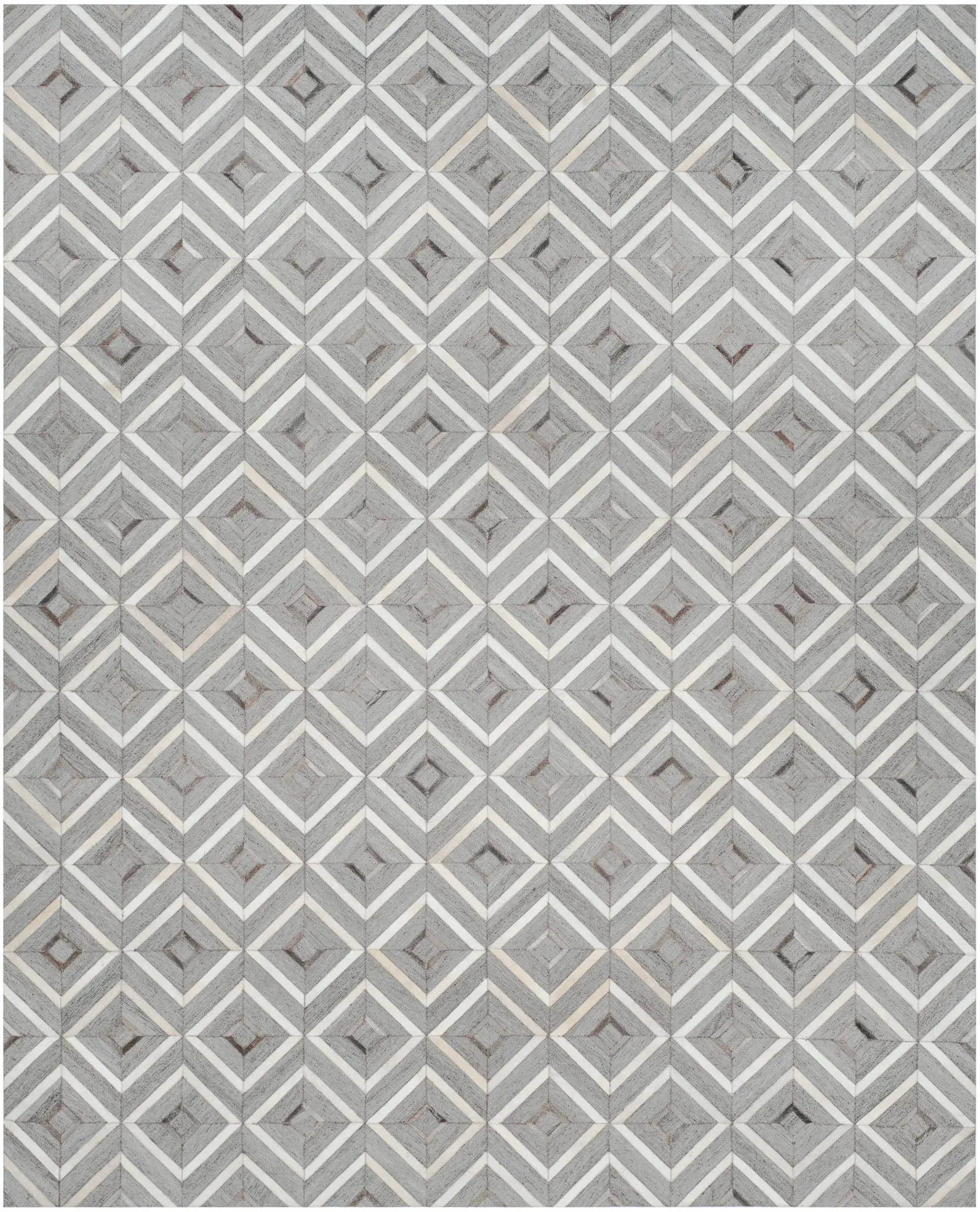 Studio Leather Concentric Diamond Hand-Woven Rug