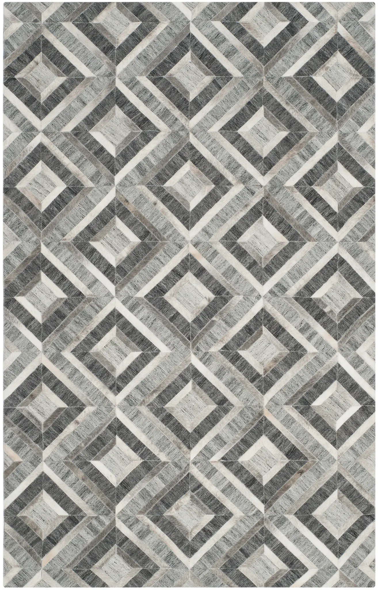 Studio Leather Concentric Diamond Viscose Rug