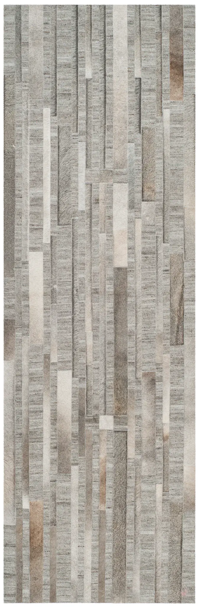 Studio Leather Linear Patchwork Hand-Woven Rug