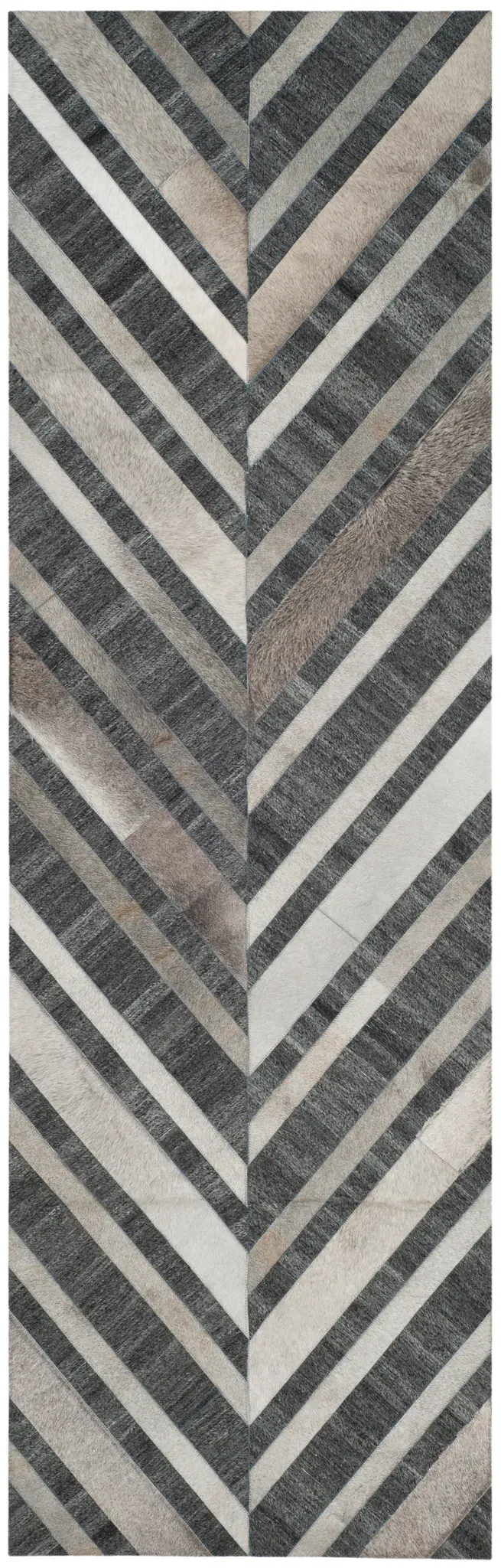 Studio Leather Striped Chevron Hand-Woven Rug