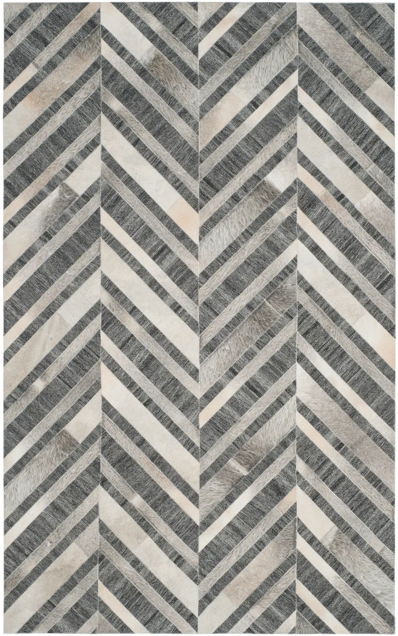 Studio Leather Striped Chevron Hand-Woven Rug
