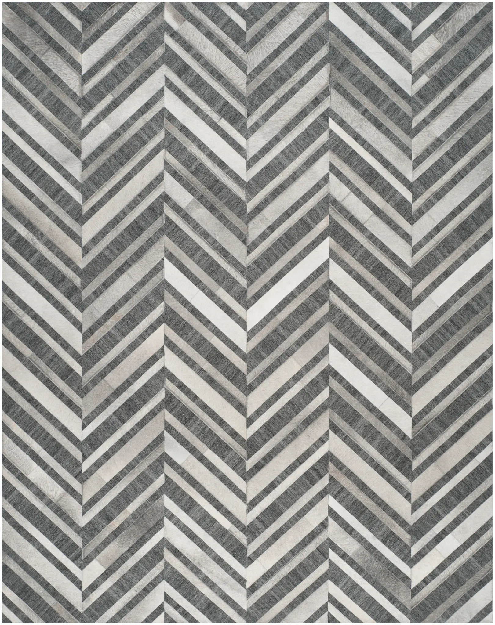 Studio Leather Striped Chevron Hand-Woven Rug