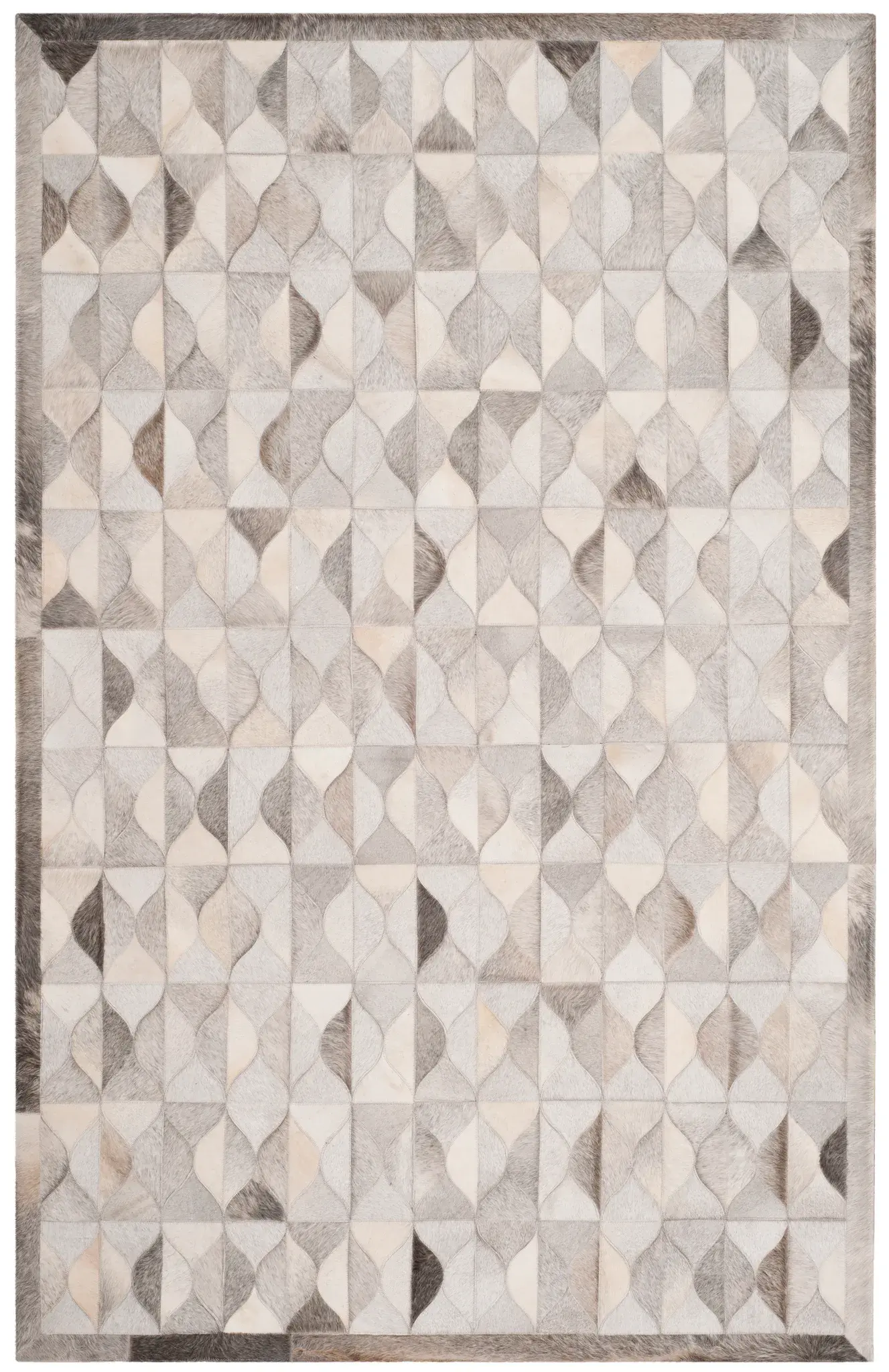 Studio Leather Mid-Century Geometric Hand-Woven Rug