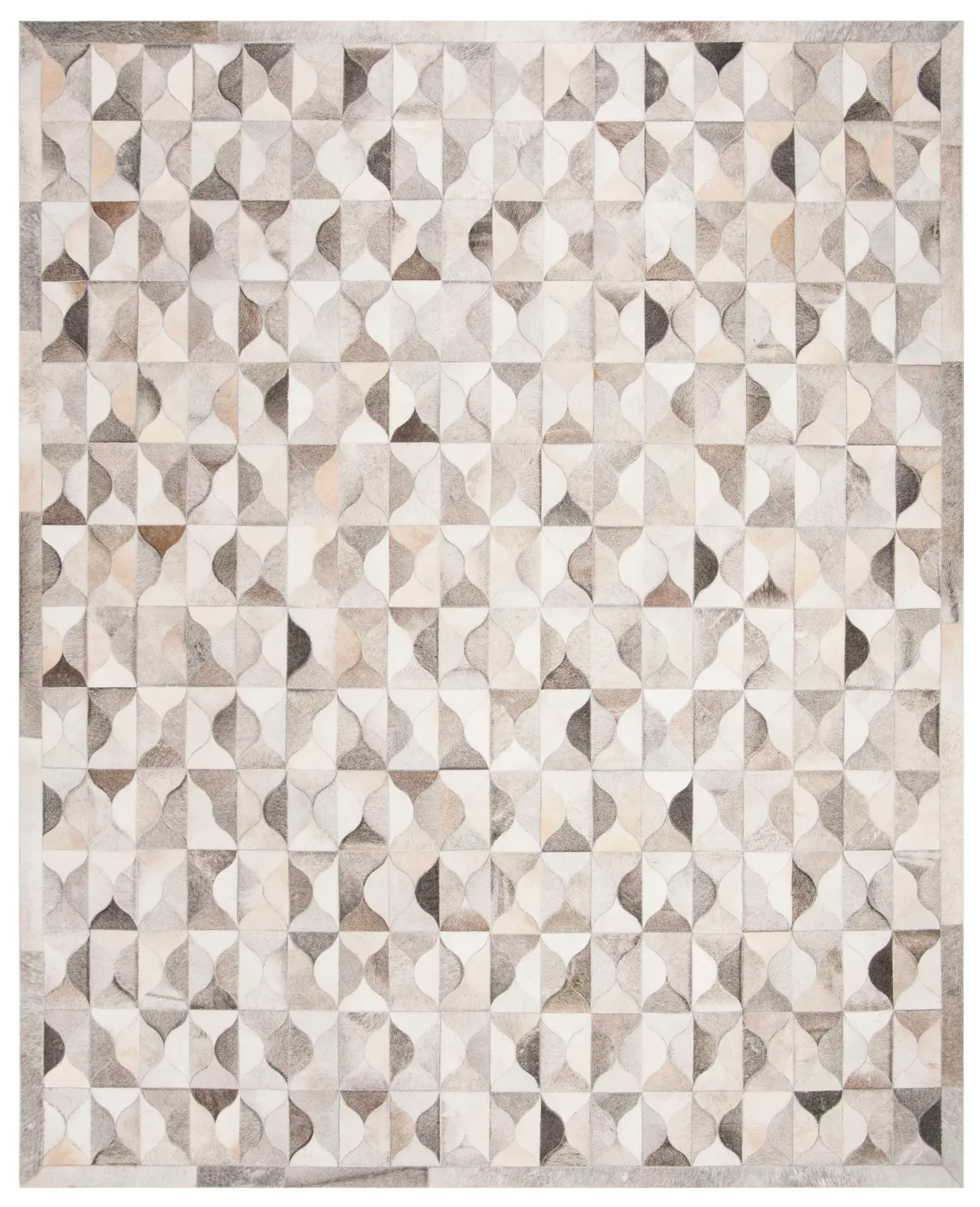 Studio Leather Mid-Century Geometric Hand-Woven Rug