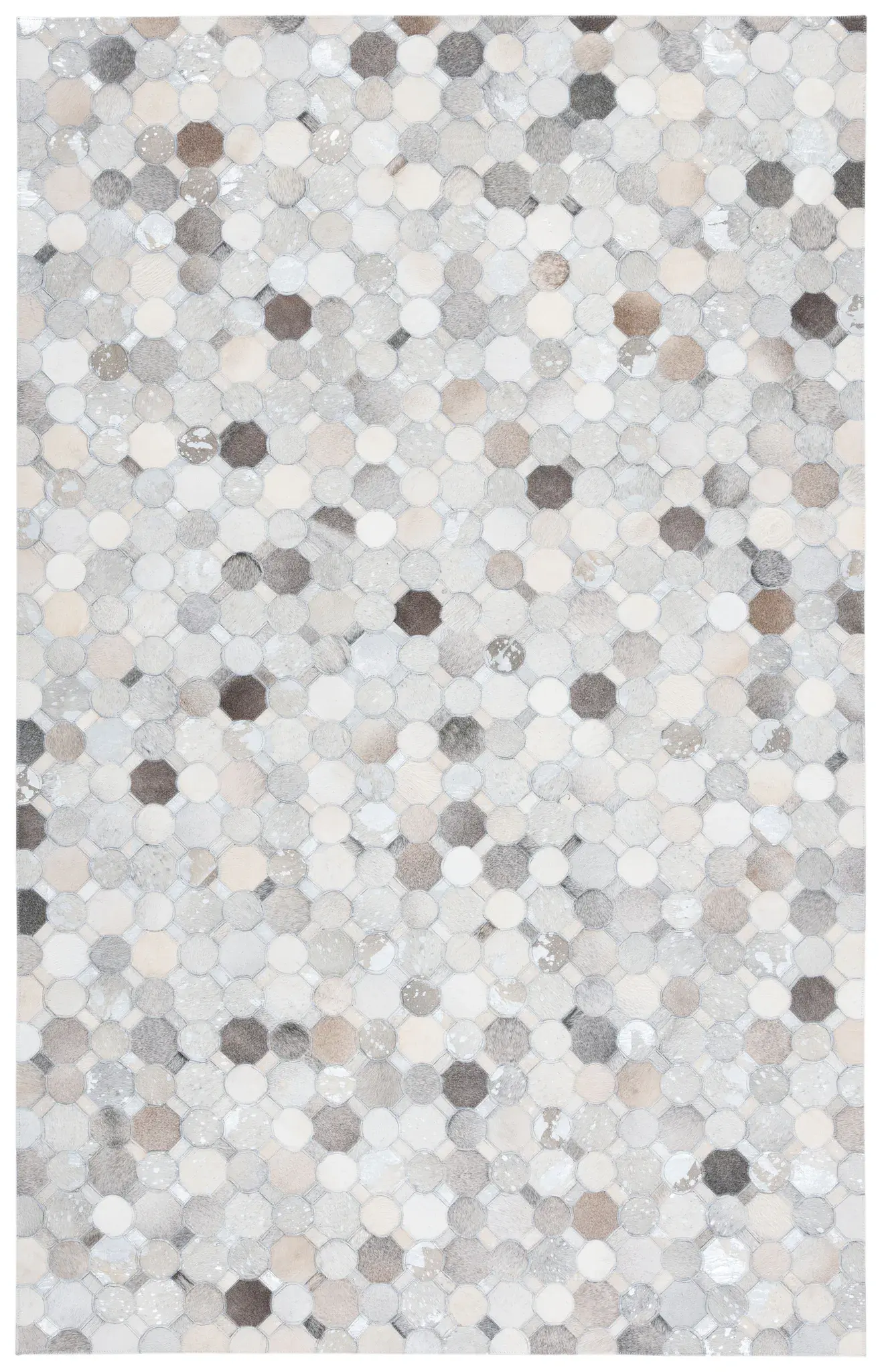 Studio Leather Geometric Penny Tile Rug