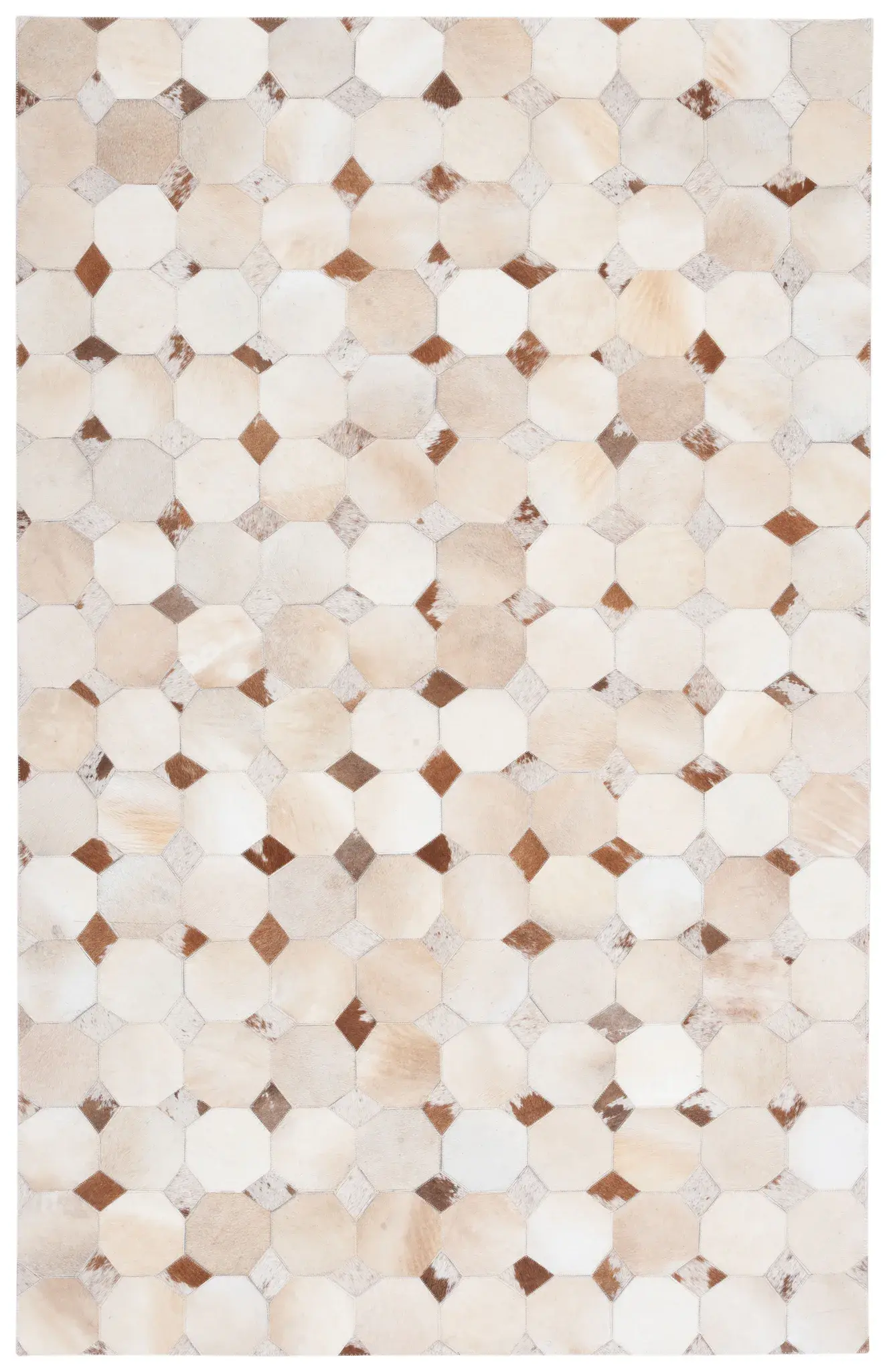 Studio Leather Geometric Octagon Tile Rug