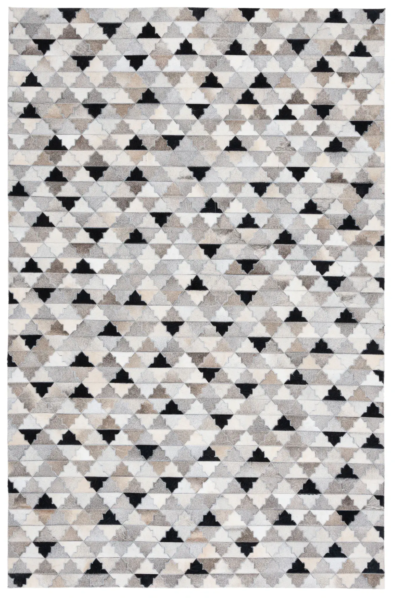 Studio Leather Stepped Triangle Flatweave Rug