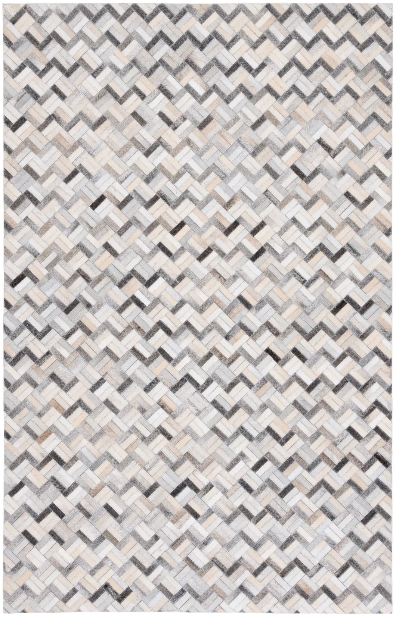 Studio Leather Modern Herringbone Rug
