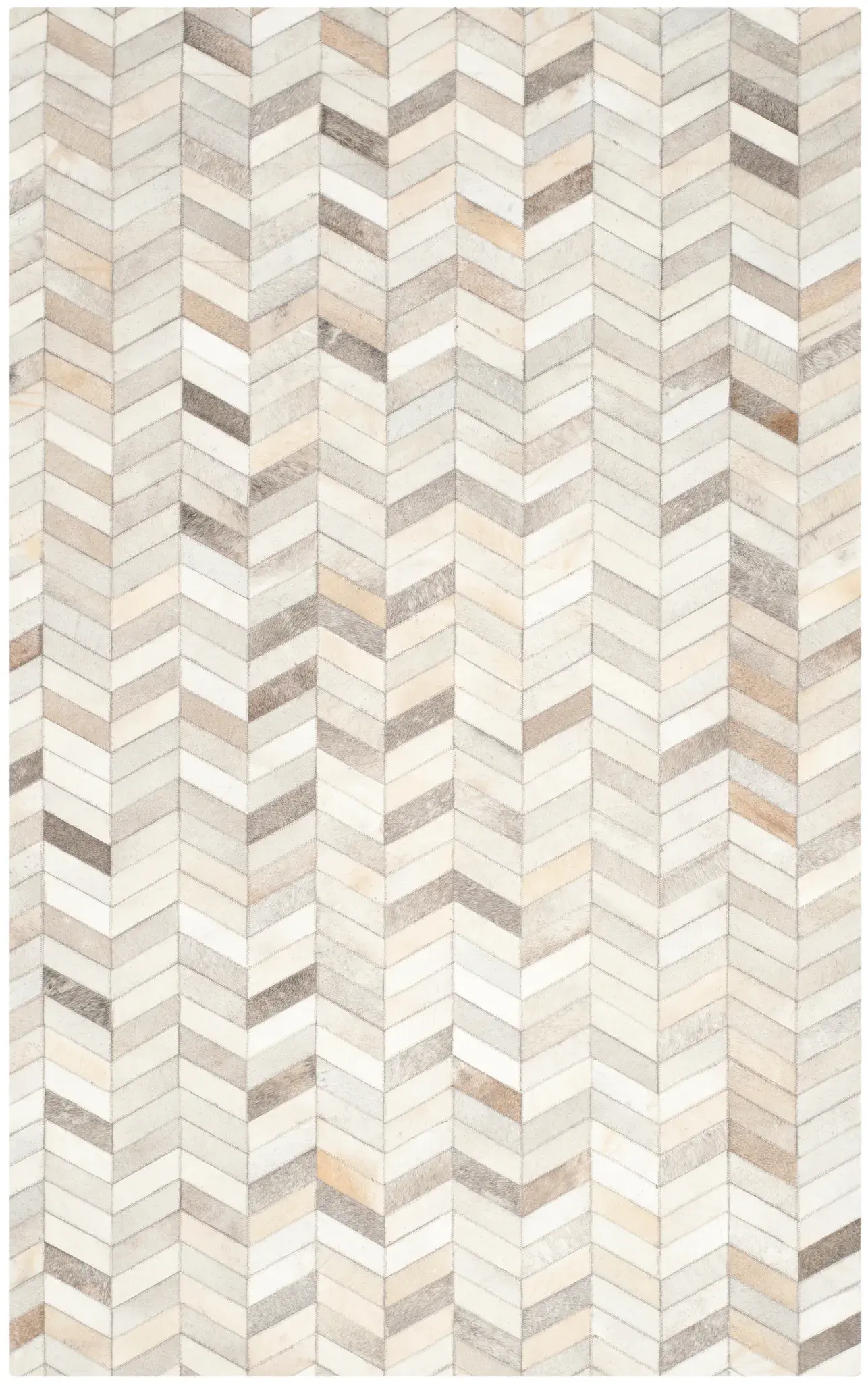 Studio Leather Herringbone Patchwork Hand-Woven Rug