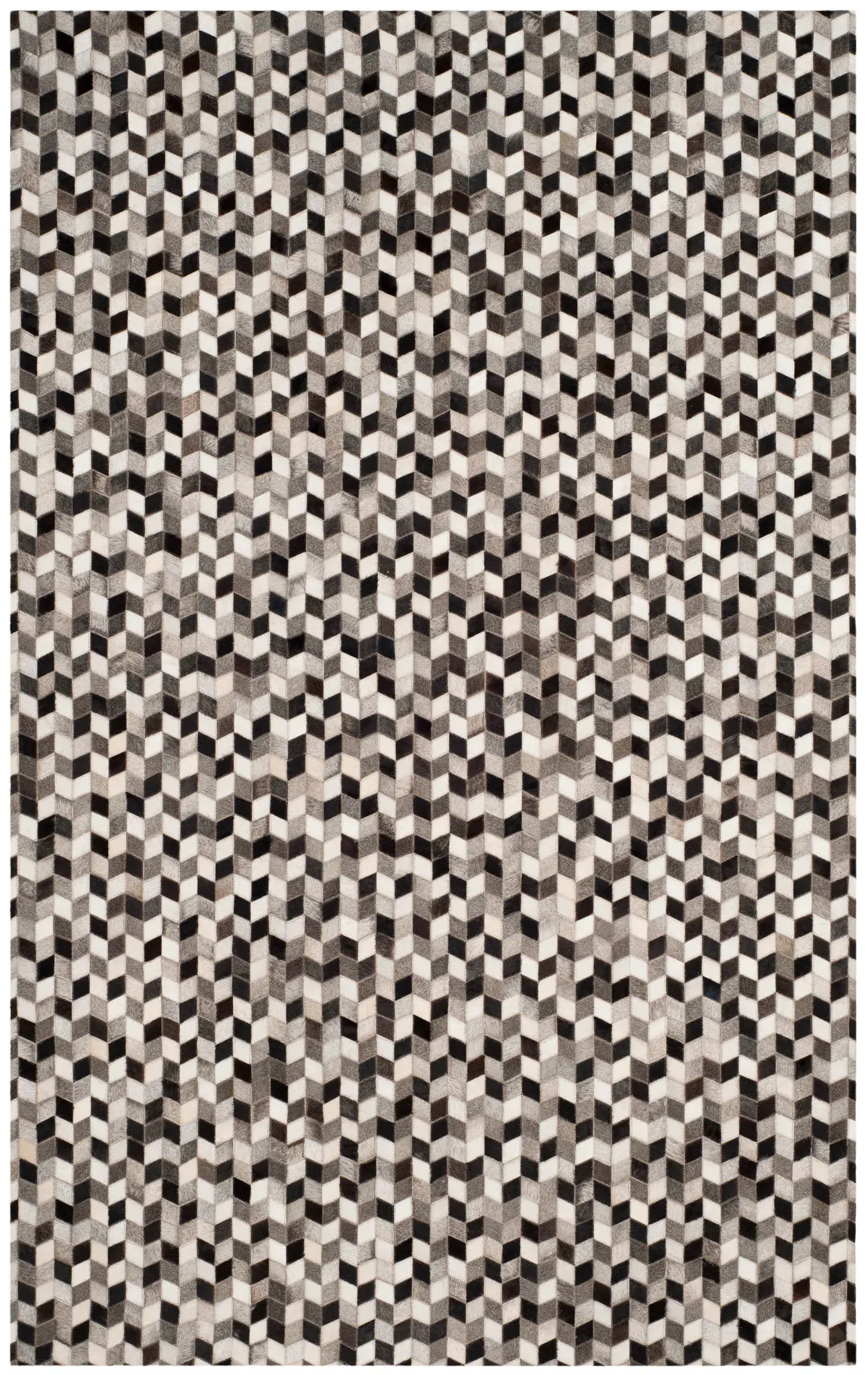 Studio Leather Diamond Cube Hand-Woven Rug