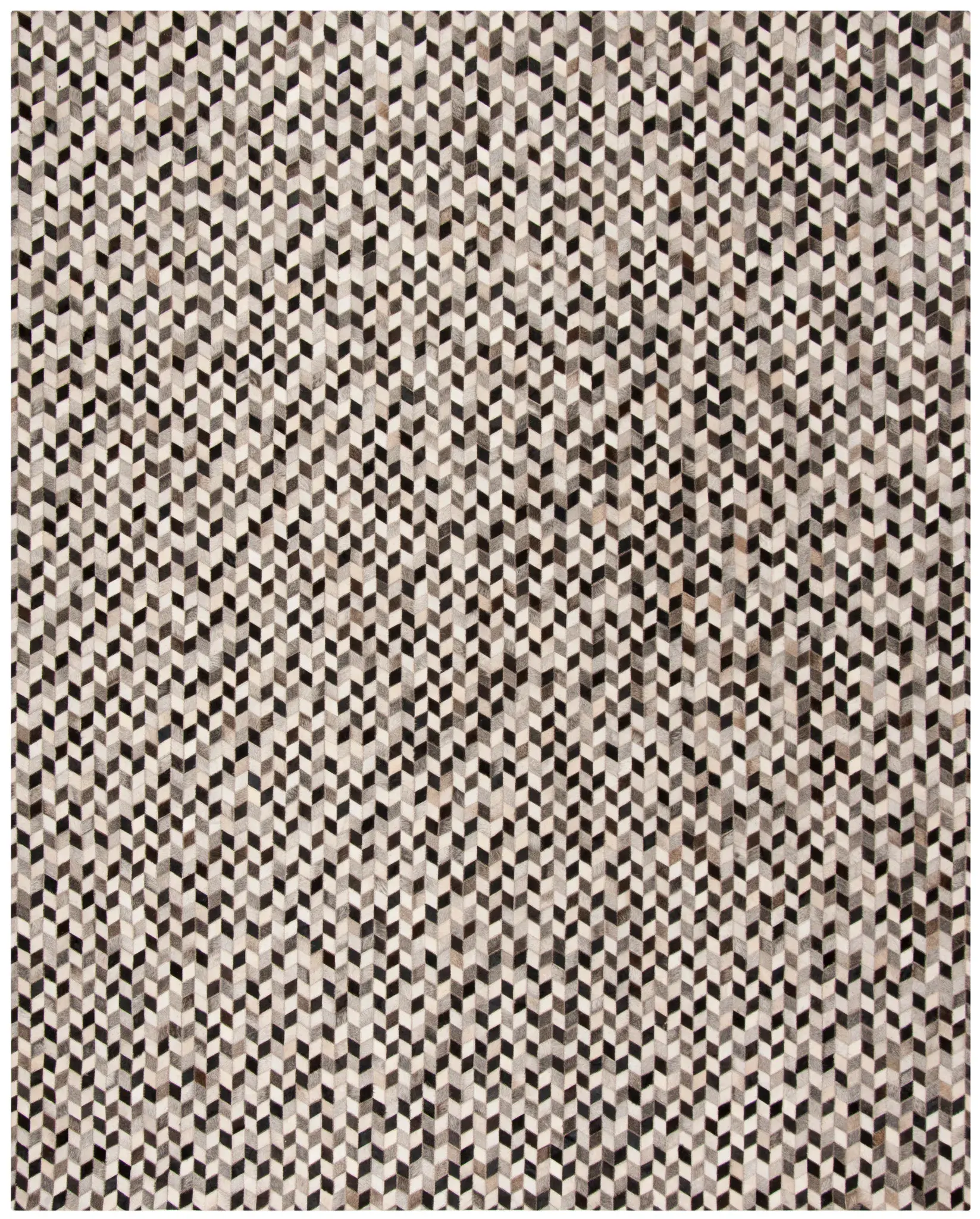 Studio Leather Diamond Cube Hand-Woven Rug