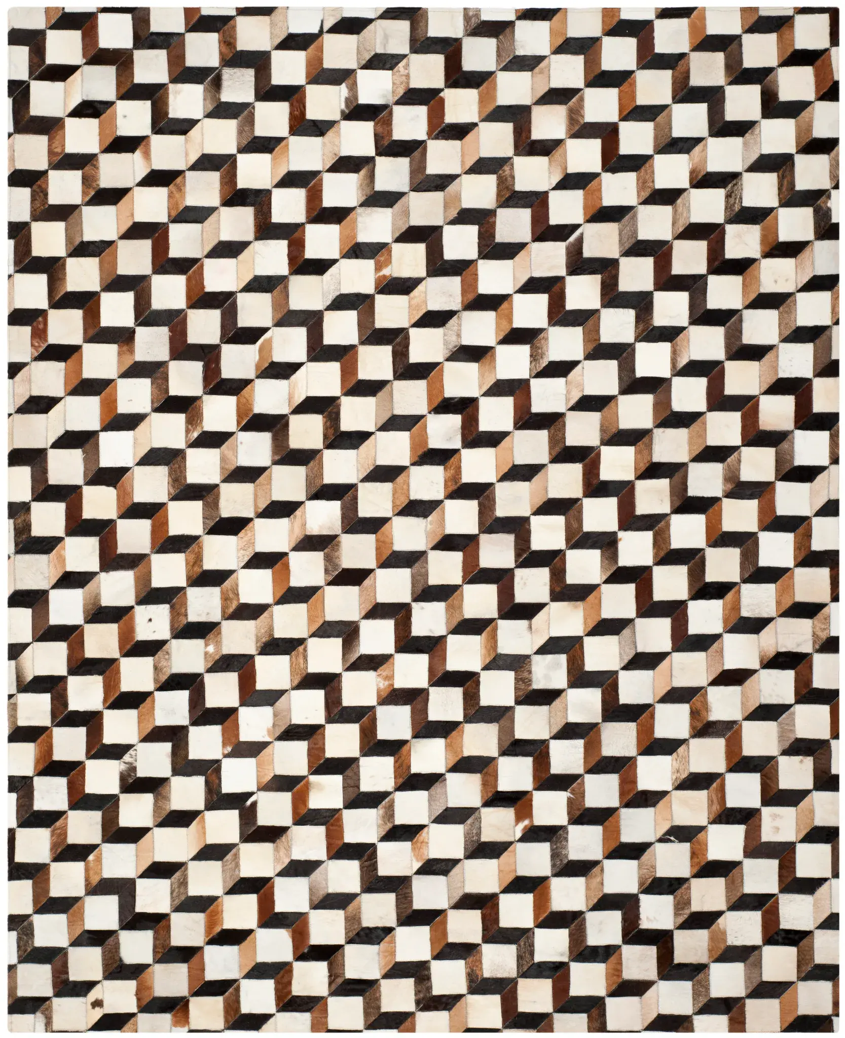 Studio Leather Tumbling Blocks Rug