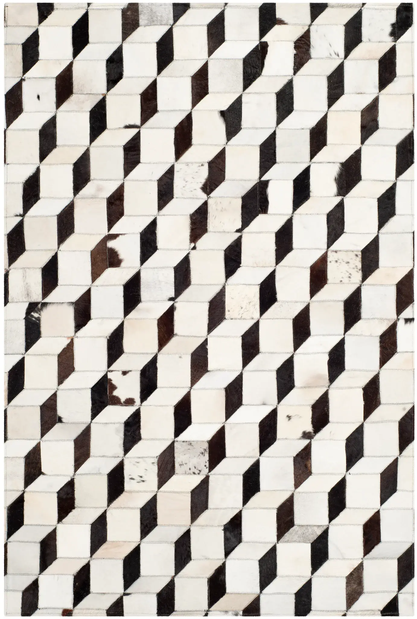 Studio Leather Patchwork Cubes Rug