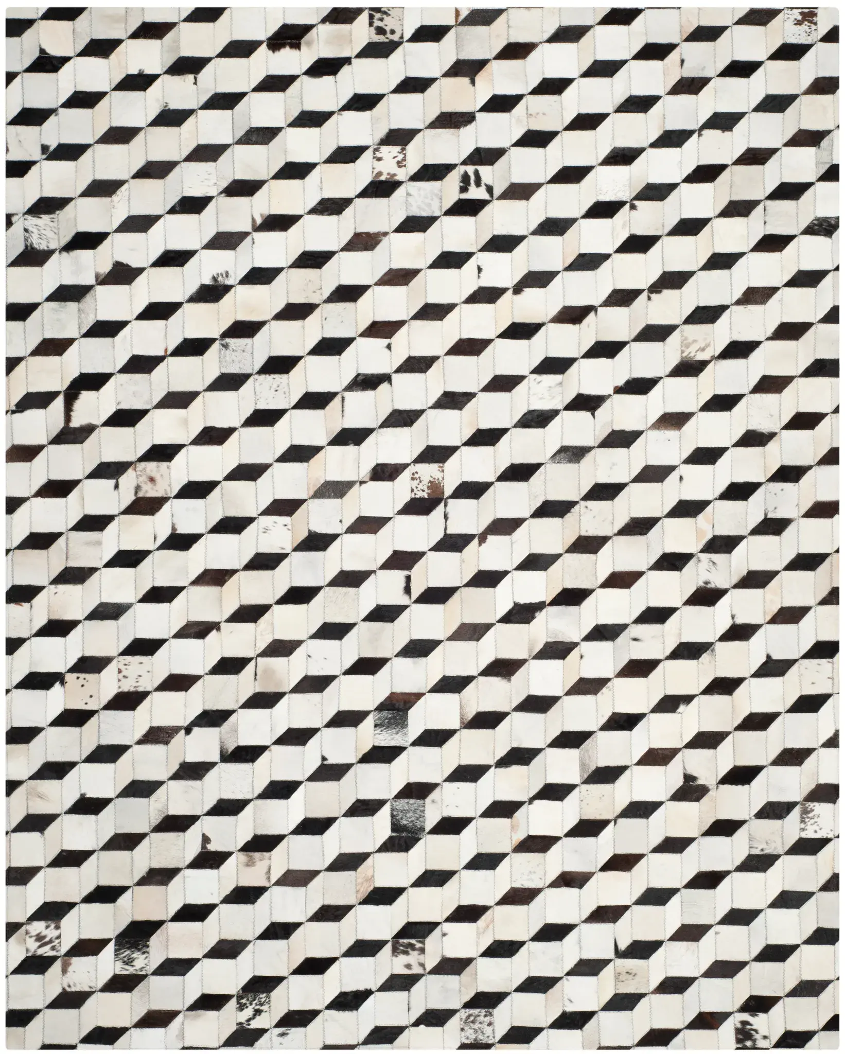 Studio Leather Patchwork Cubes Rug