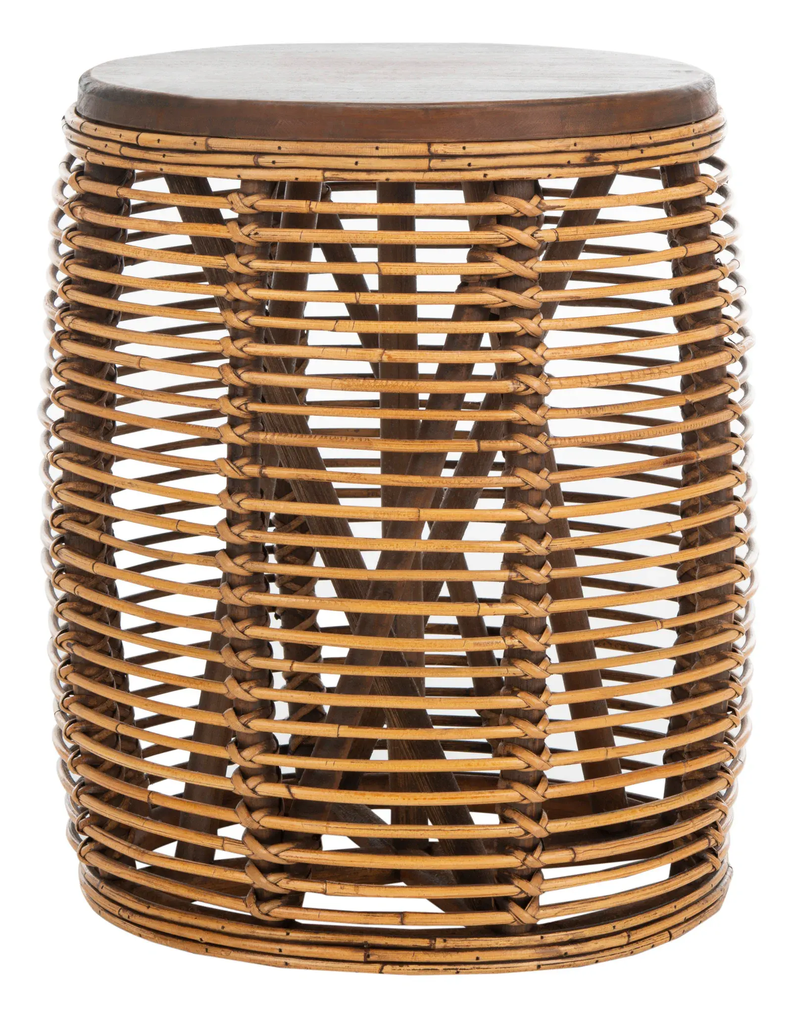 Maui Rattan Drum Stool Table