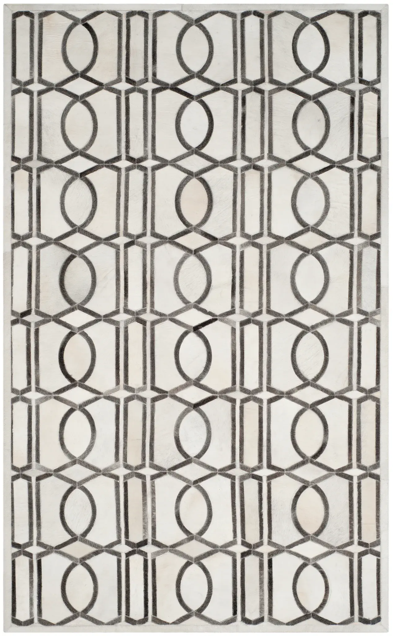 Studio Leather Oval Trellis Hand-Woven Rug
