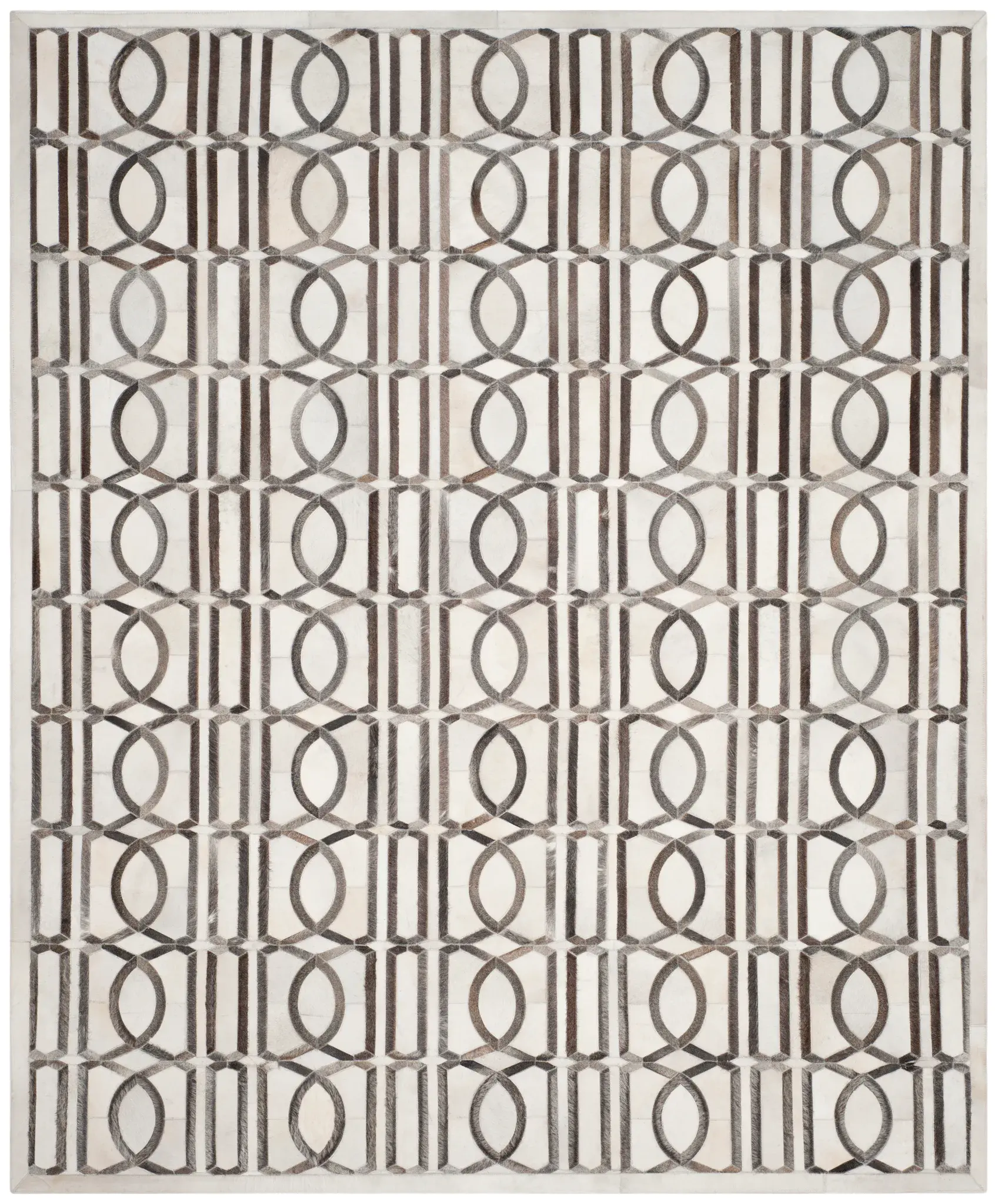 Studio Leather Oval Trellis Hand-Woven Rug