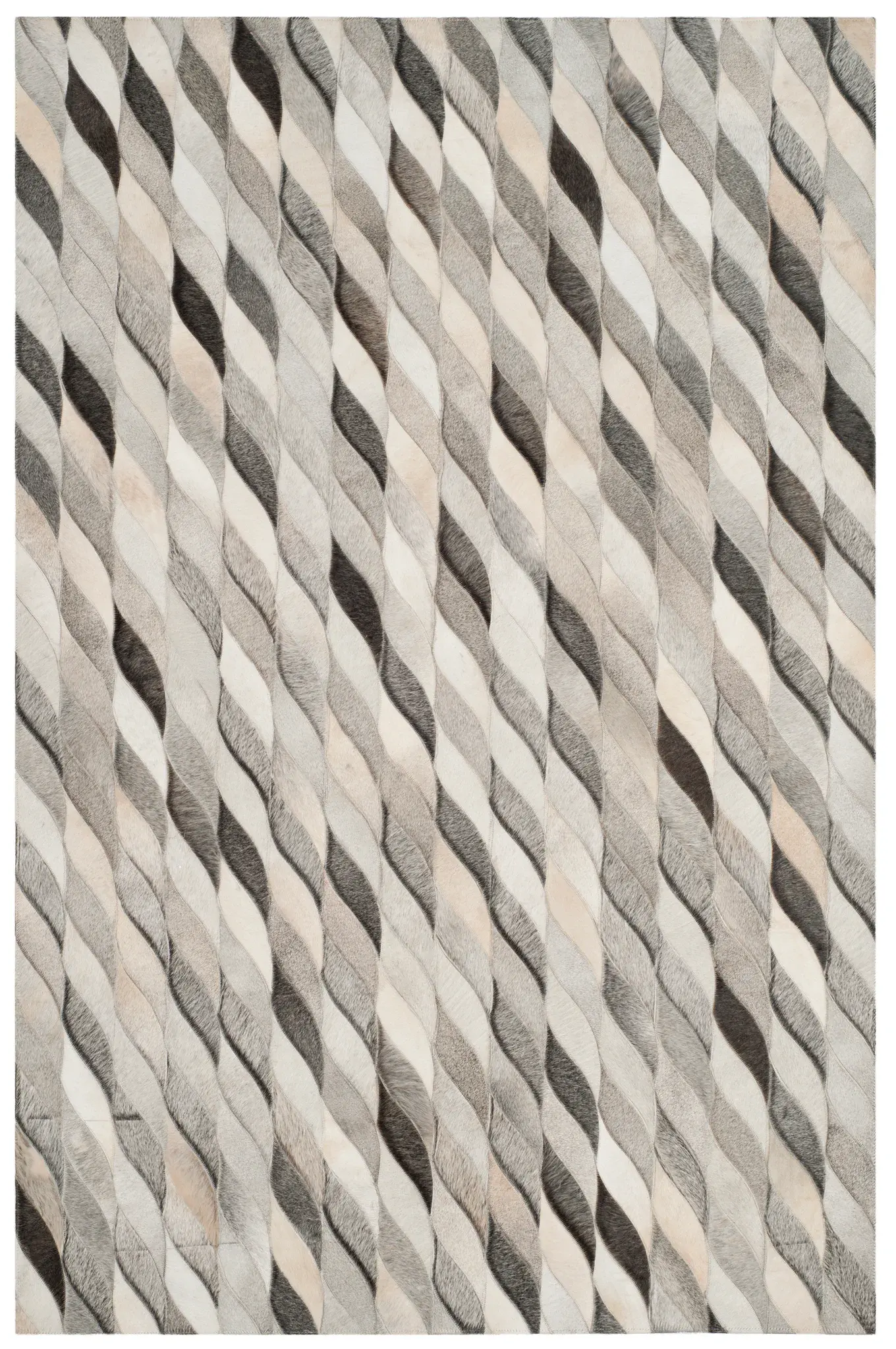 Studio Leather Diagonal Stripe Hand-Woven Rug