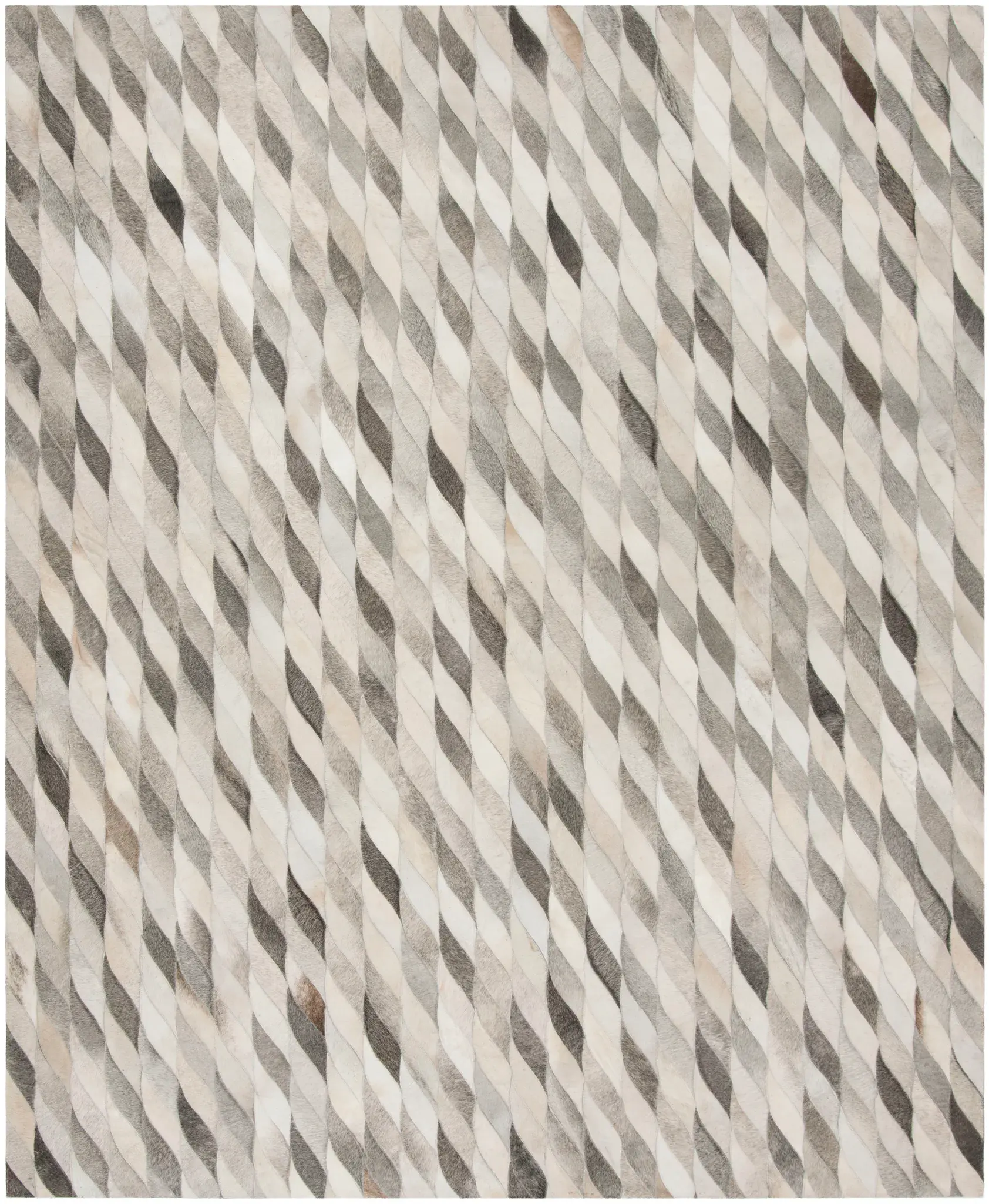 Studio Leather Diagonal Stripe Hand-Woven Rug