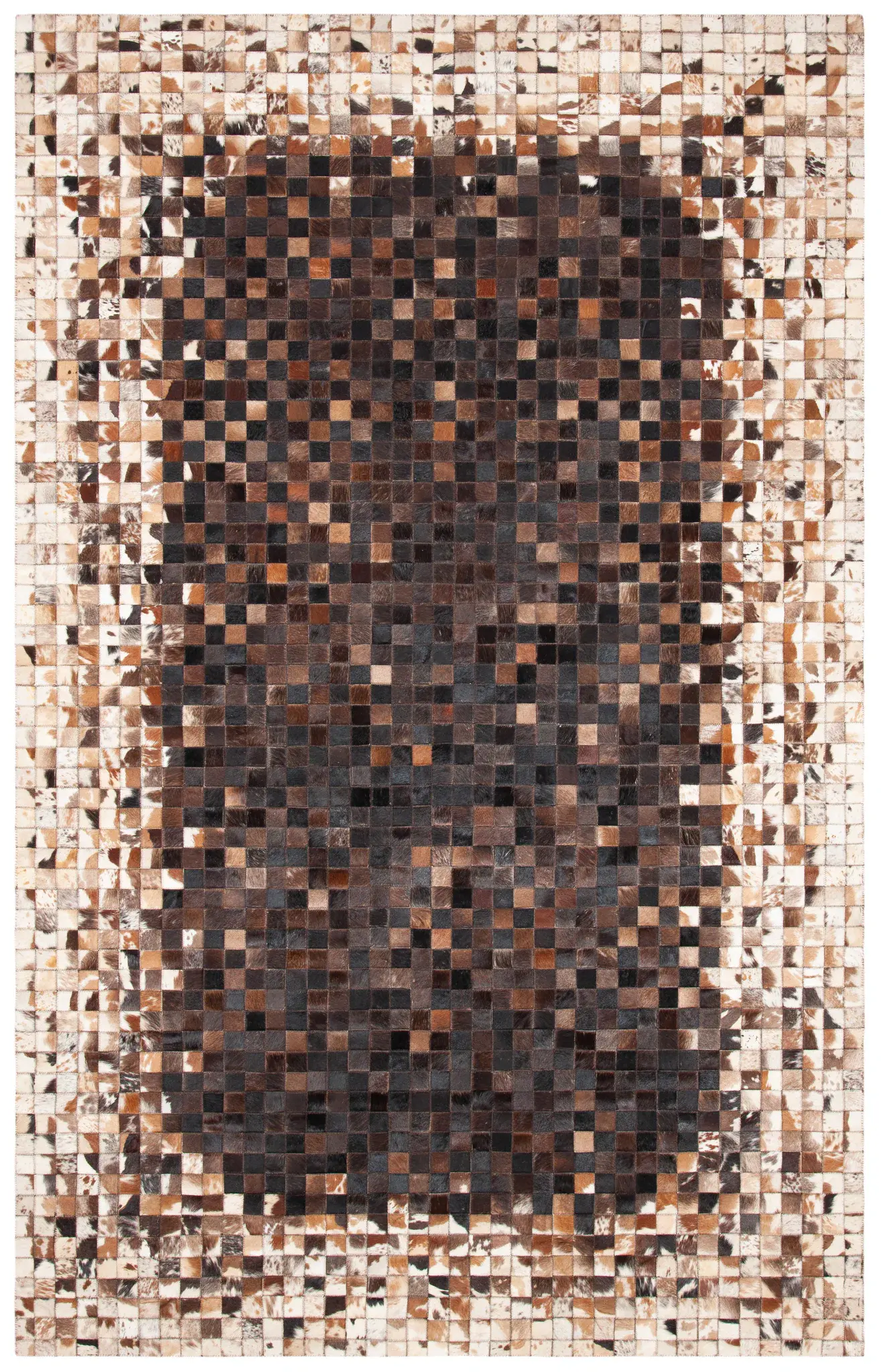 Studio Leather Checkered Border Hand-Woven Rug