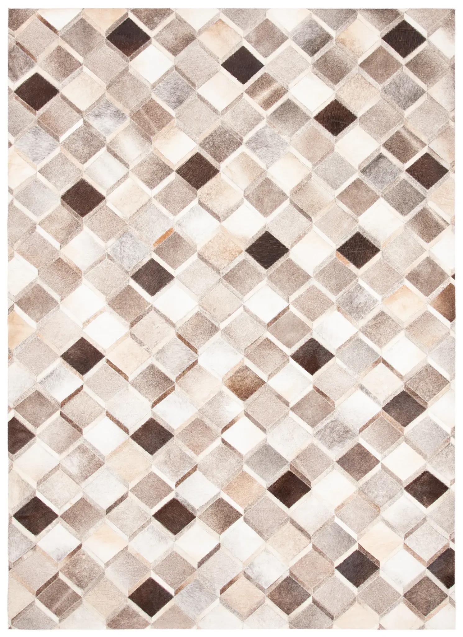 Studio Leather Diamond Grid Hand-Woven Rug