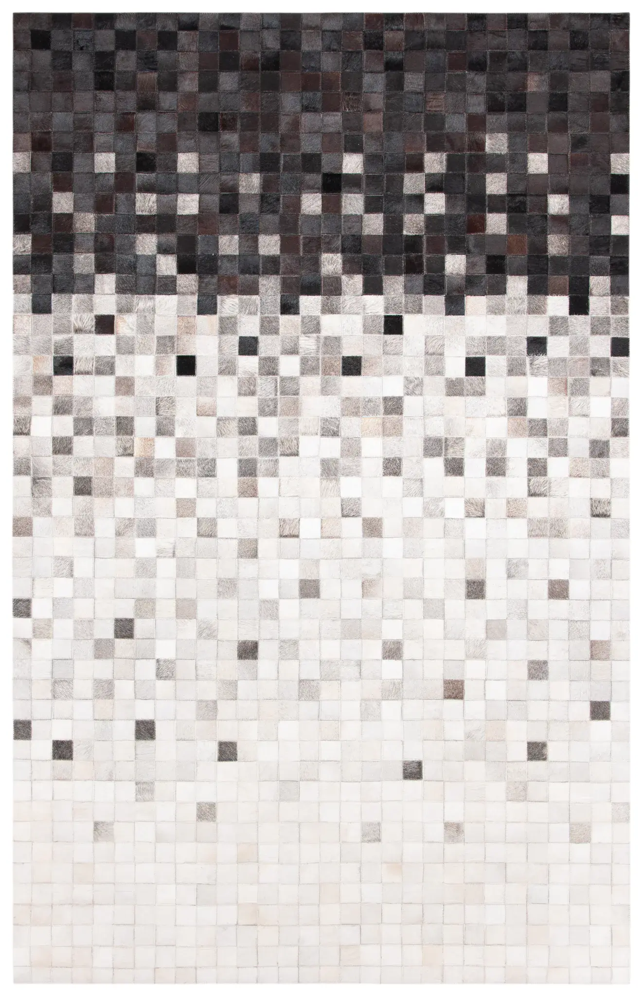 Studio Leather Gradient Grid Hand-Woven Rug