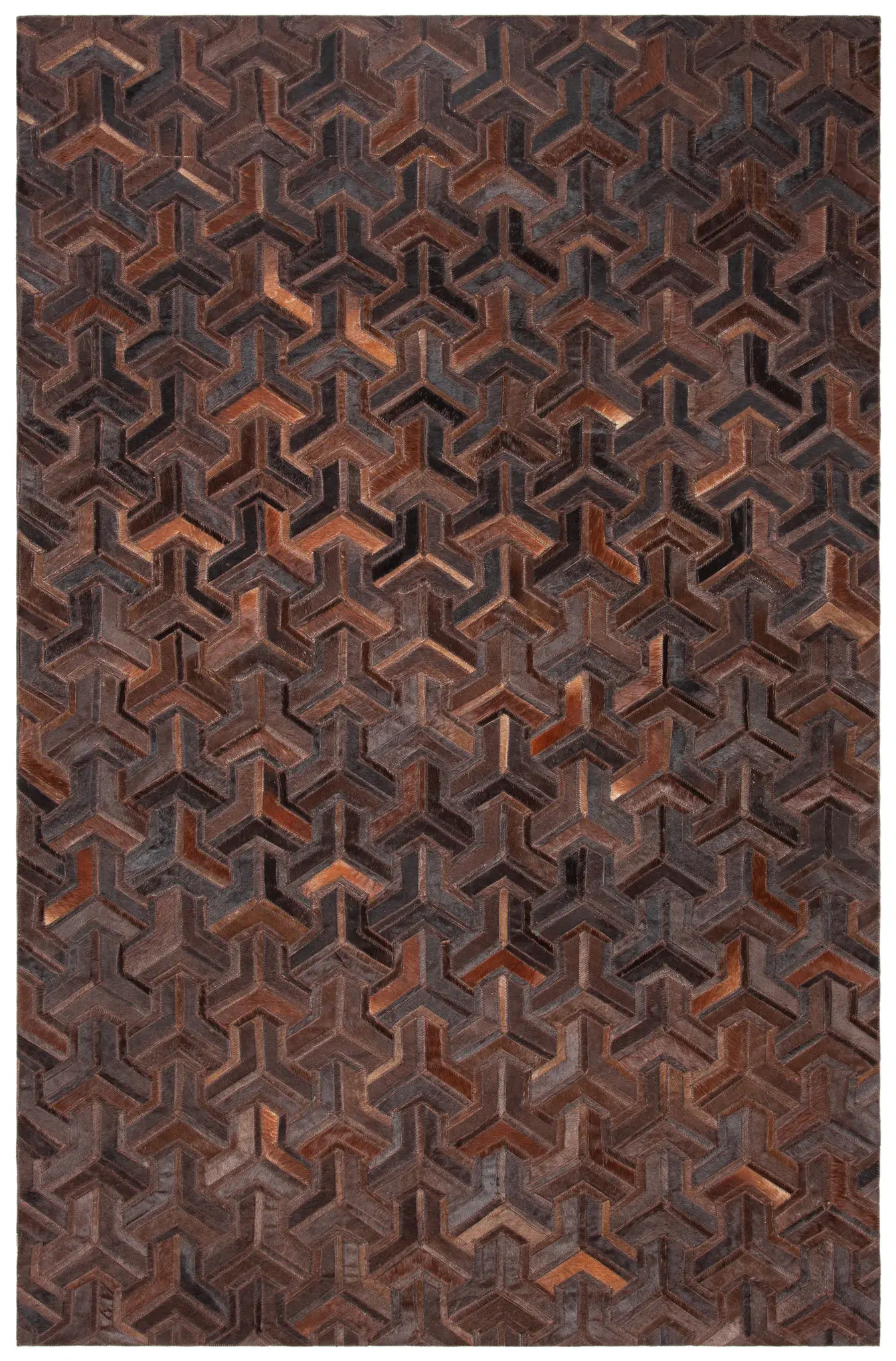 Studio Leather Trellis Geometric Hand-Woven Rug