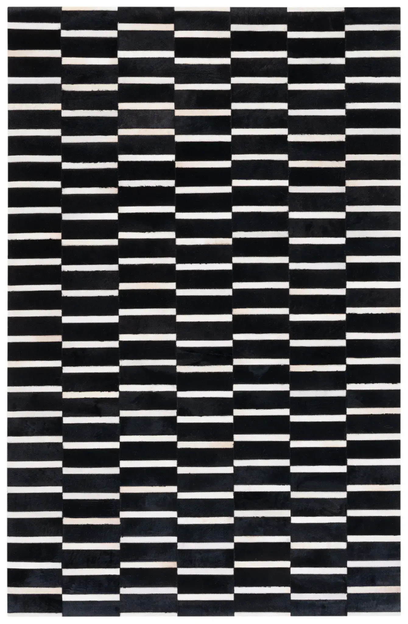 Studio Leather Staggered Stripe Hand-Woven Rug