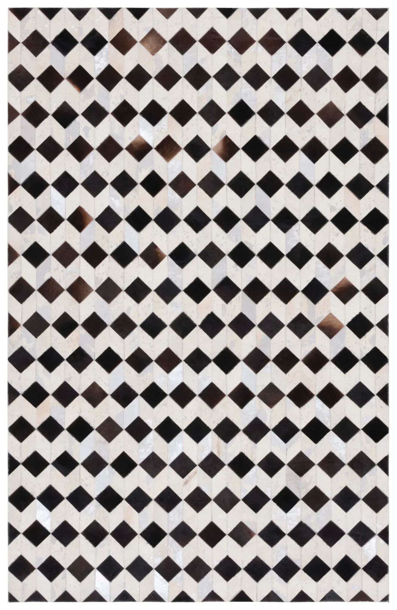 Studio Leather Cube Patchwork Hand-Woven Rug