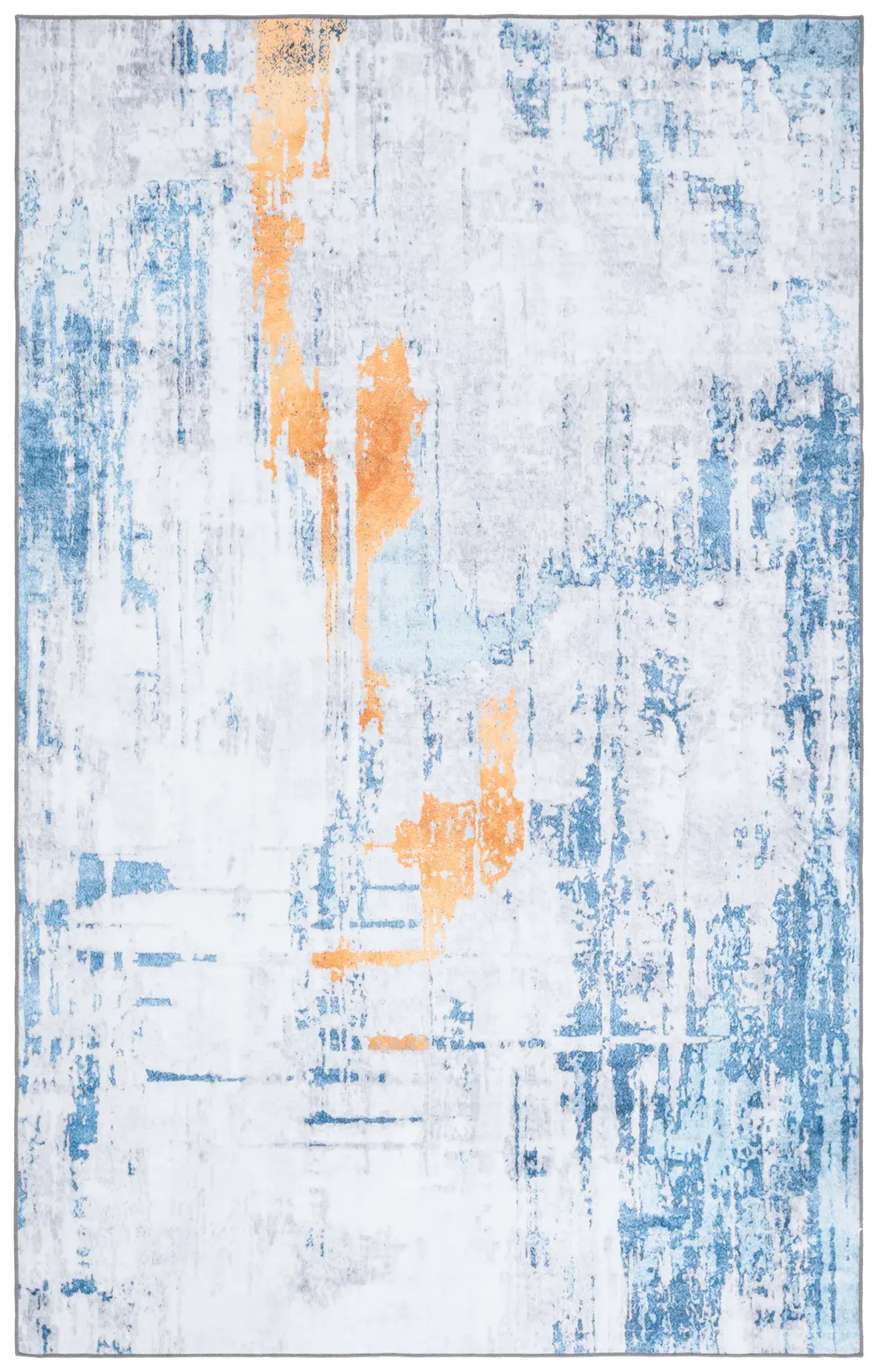 Santa Monica Abstract Brushstroke Washable Rug