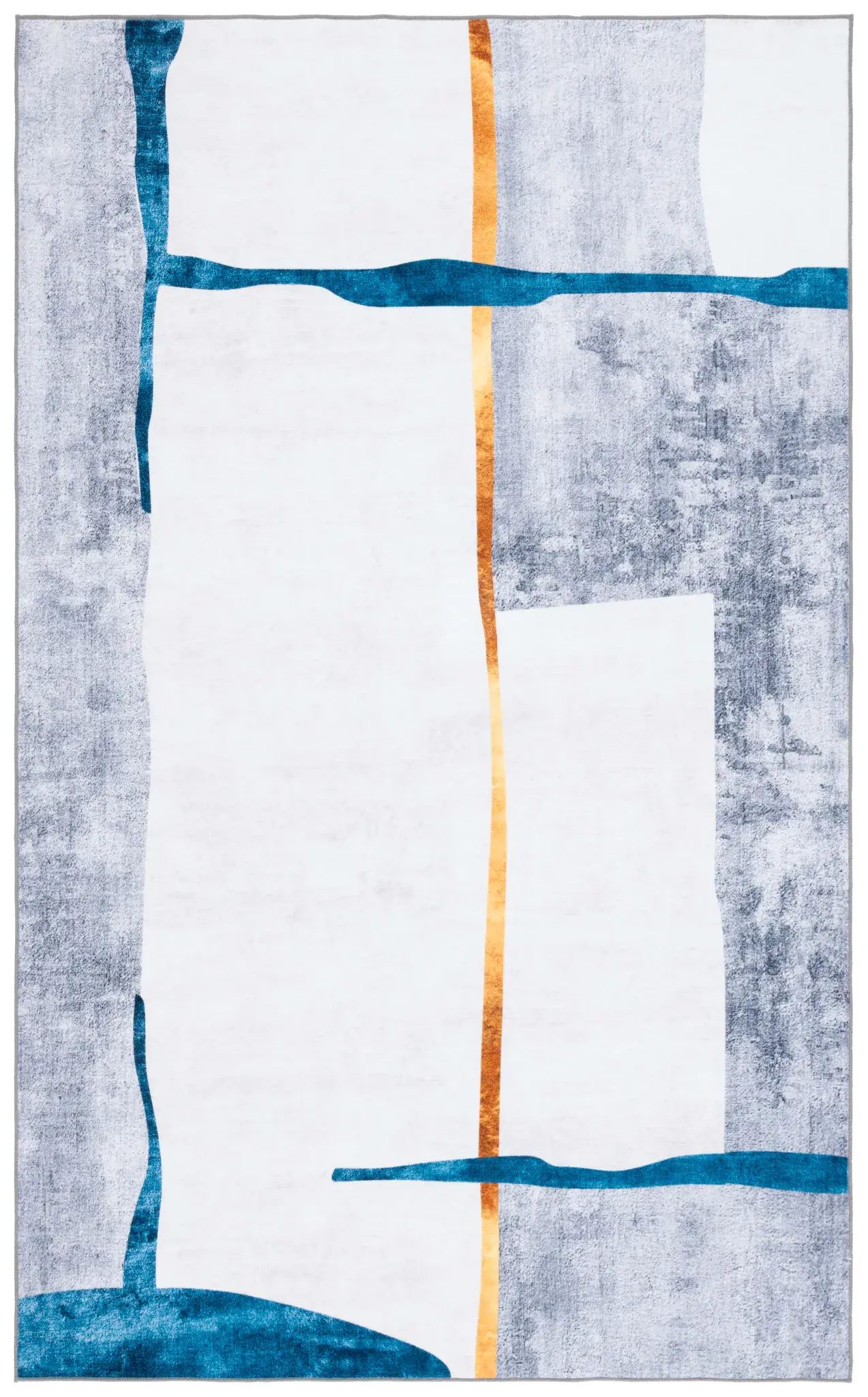 Santa Monica Abstract Color Block Washable Rug