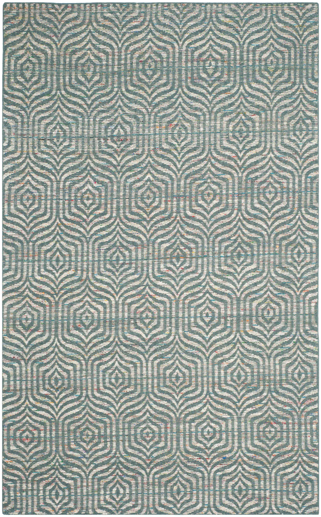Straw Patch Interlocking Wave Hand-Woven Wool Rug