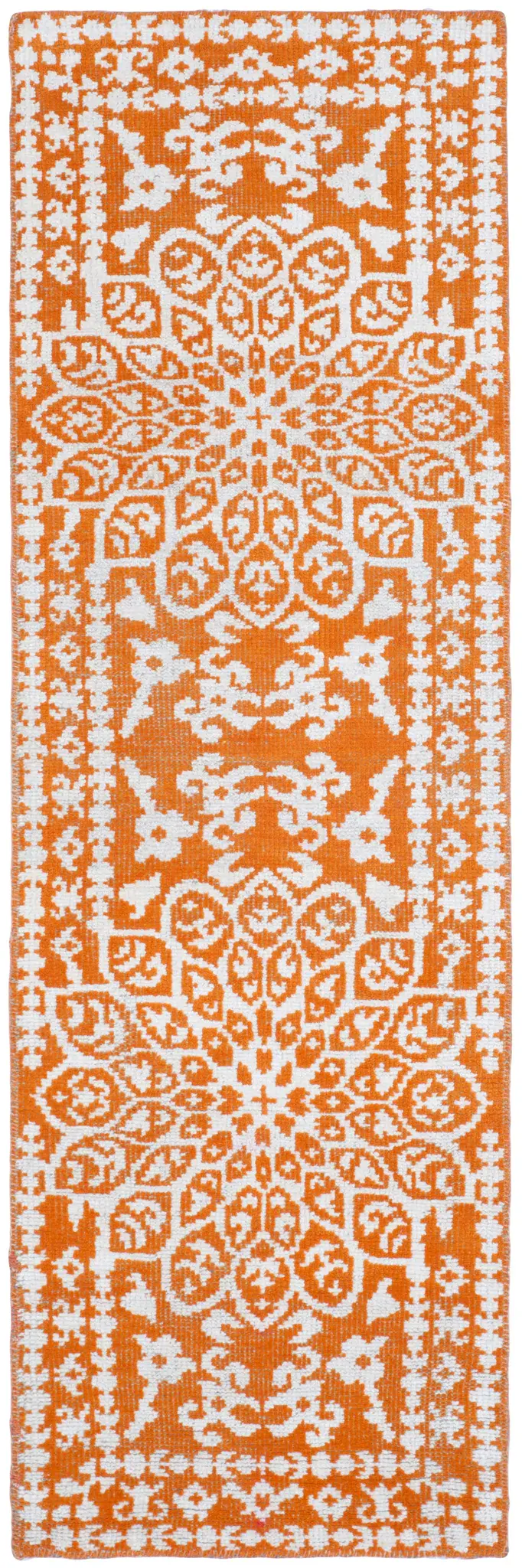 Stone Wash Rosette Medallion Hand-Knotted Rug